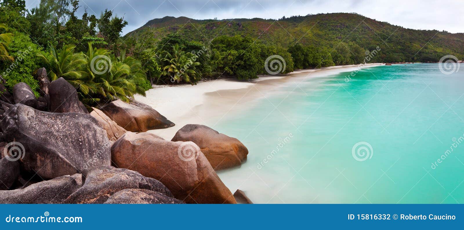 Tropical beach stock photo. Image of anse, panorama, blue - 15816332