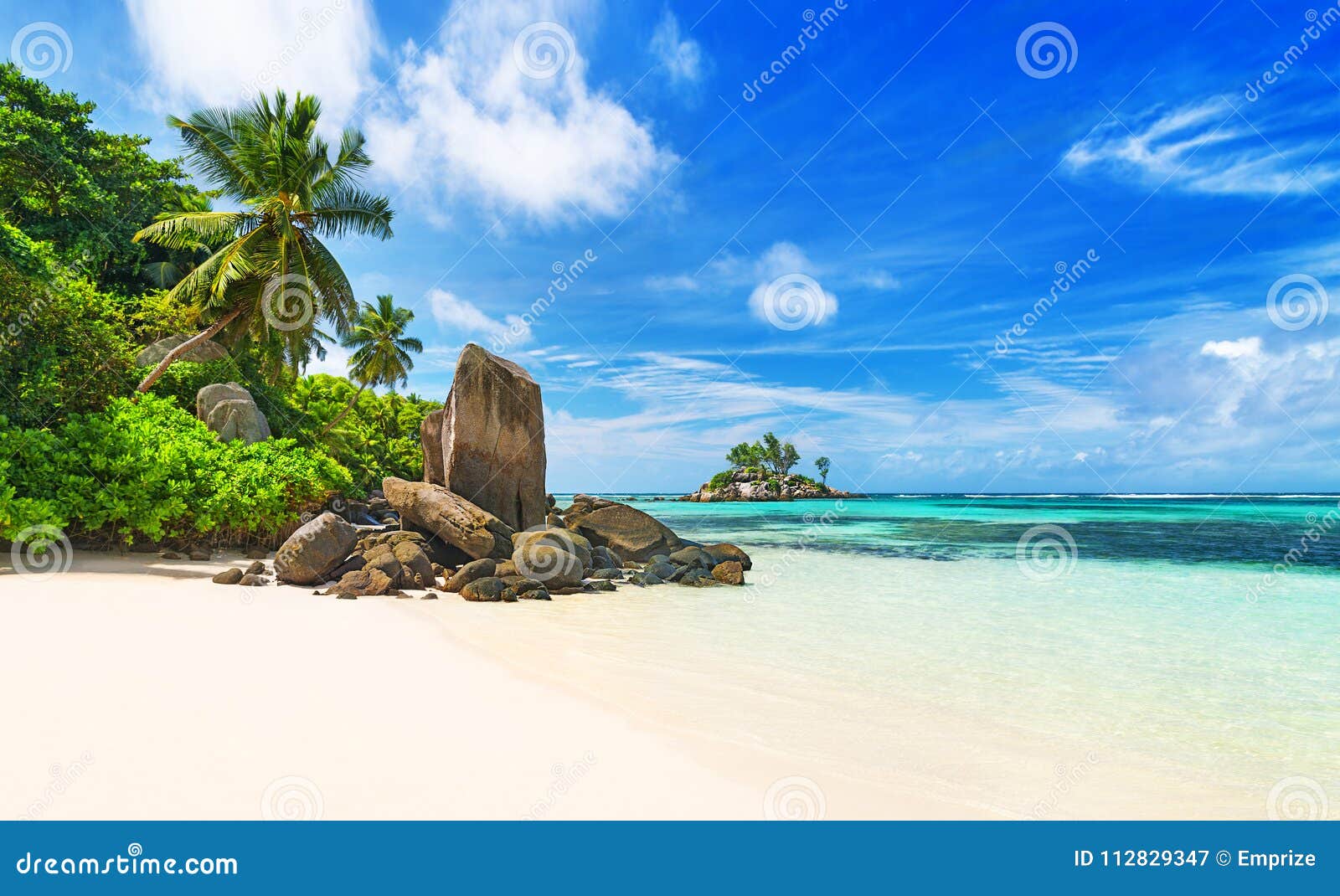 tropical beach anse royale at island mahe, seychelles
