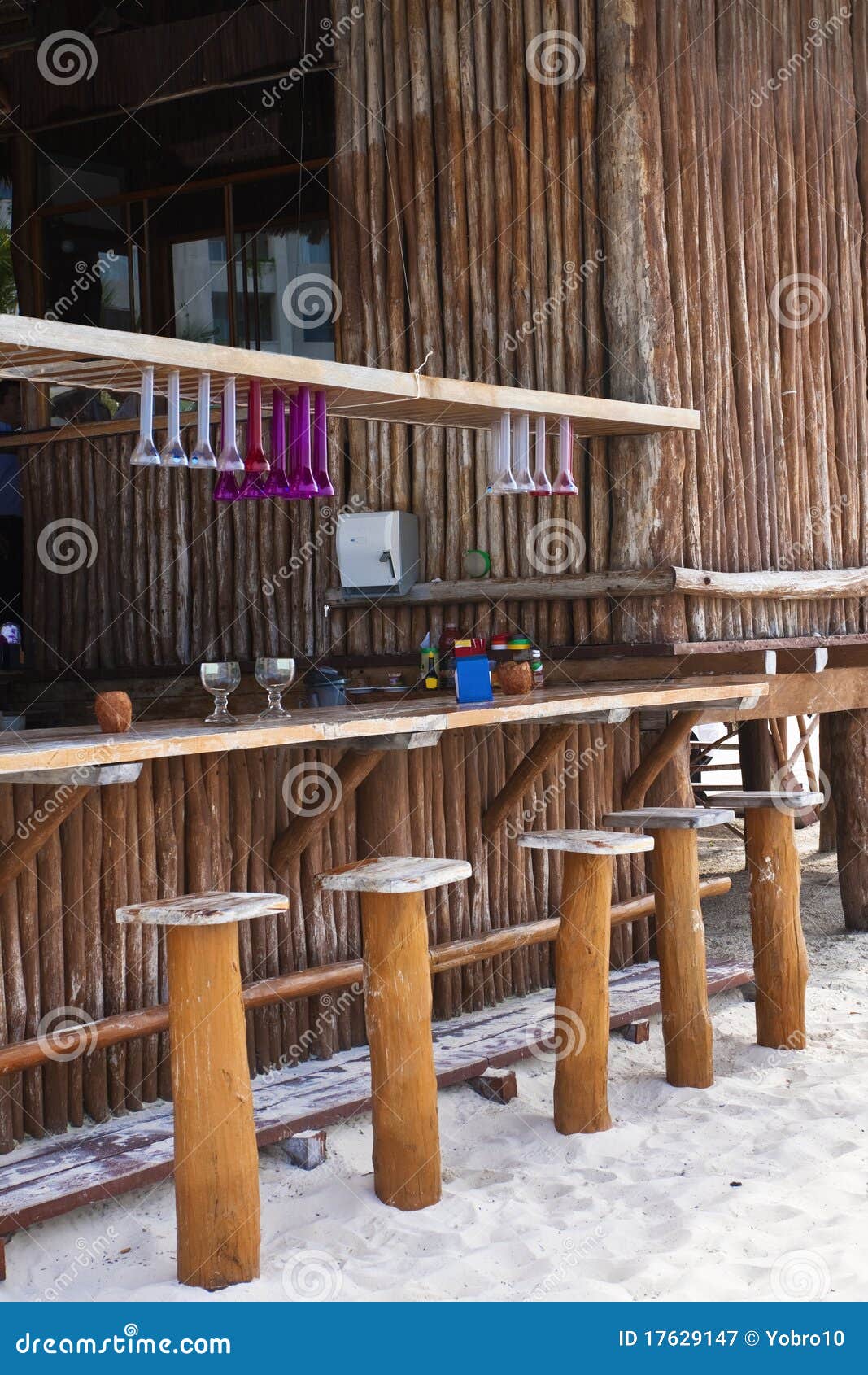 Tropical Beach Bar stock image. Image of coconut, bottles 17629147