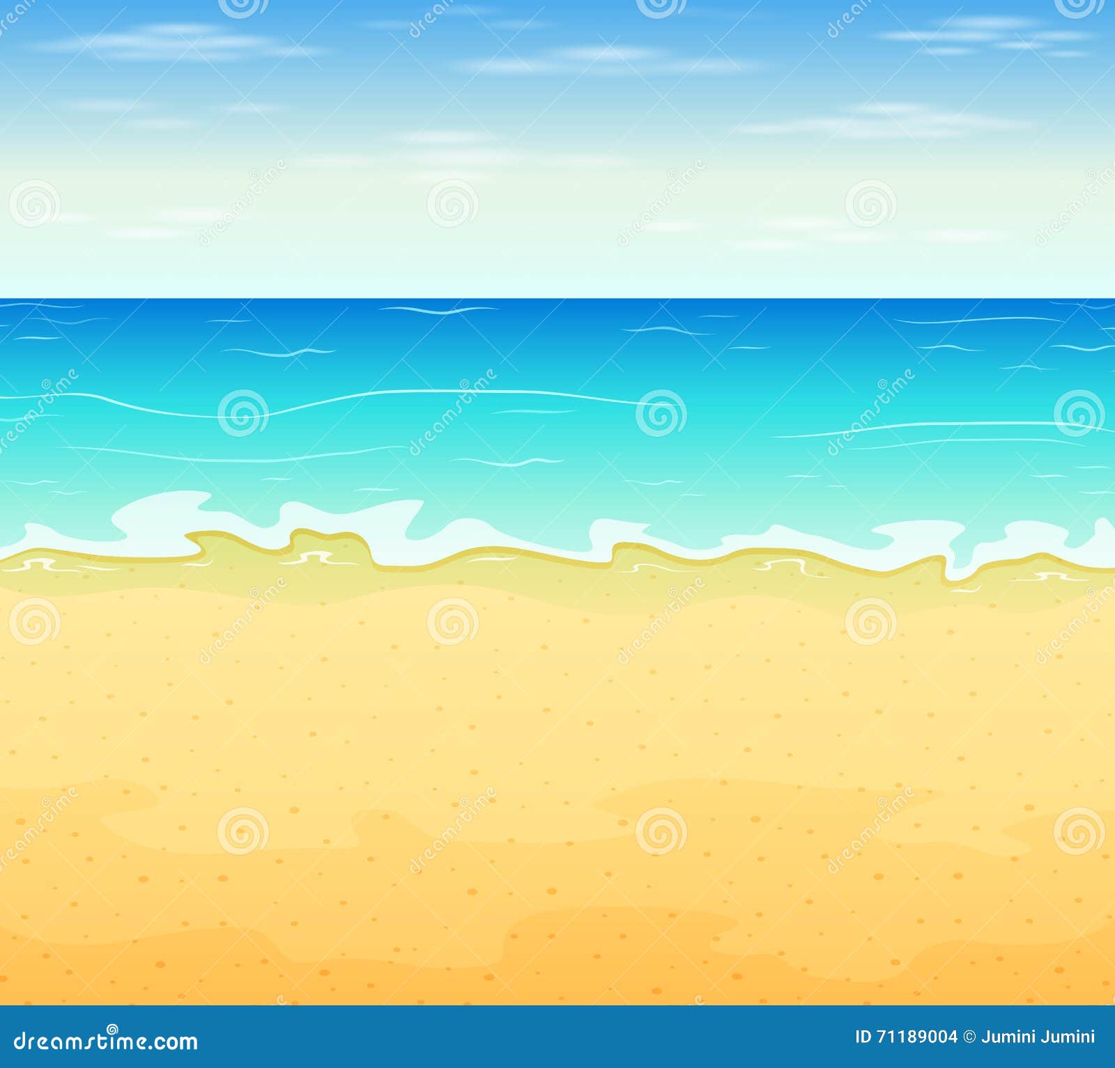 Tropical Beach With Blue Sky Stock Vector Illustration Of Blue Rest