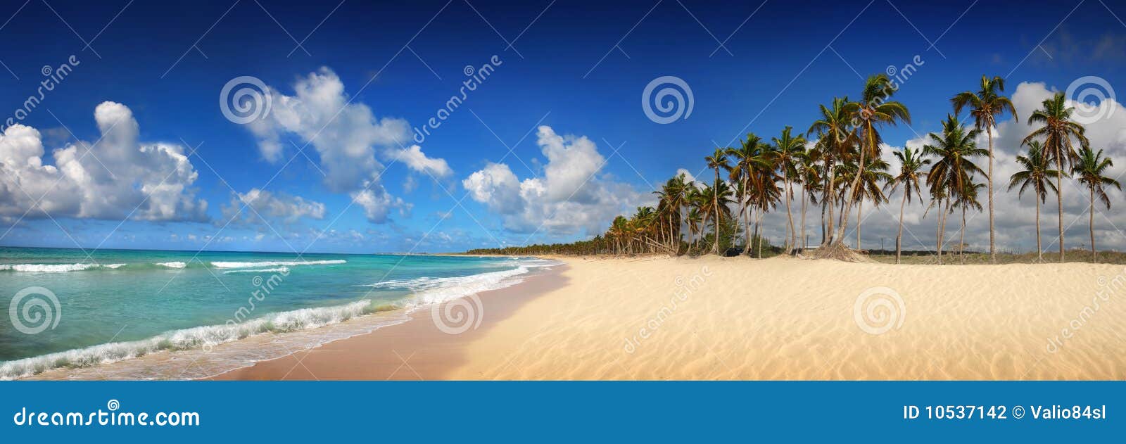 tropical beach in dominican republic, panoramic