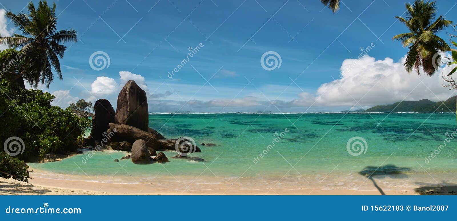 Tropical beach. Panorama . stock image. Image of environment - 15622183