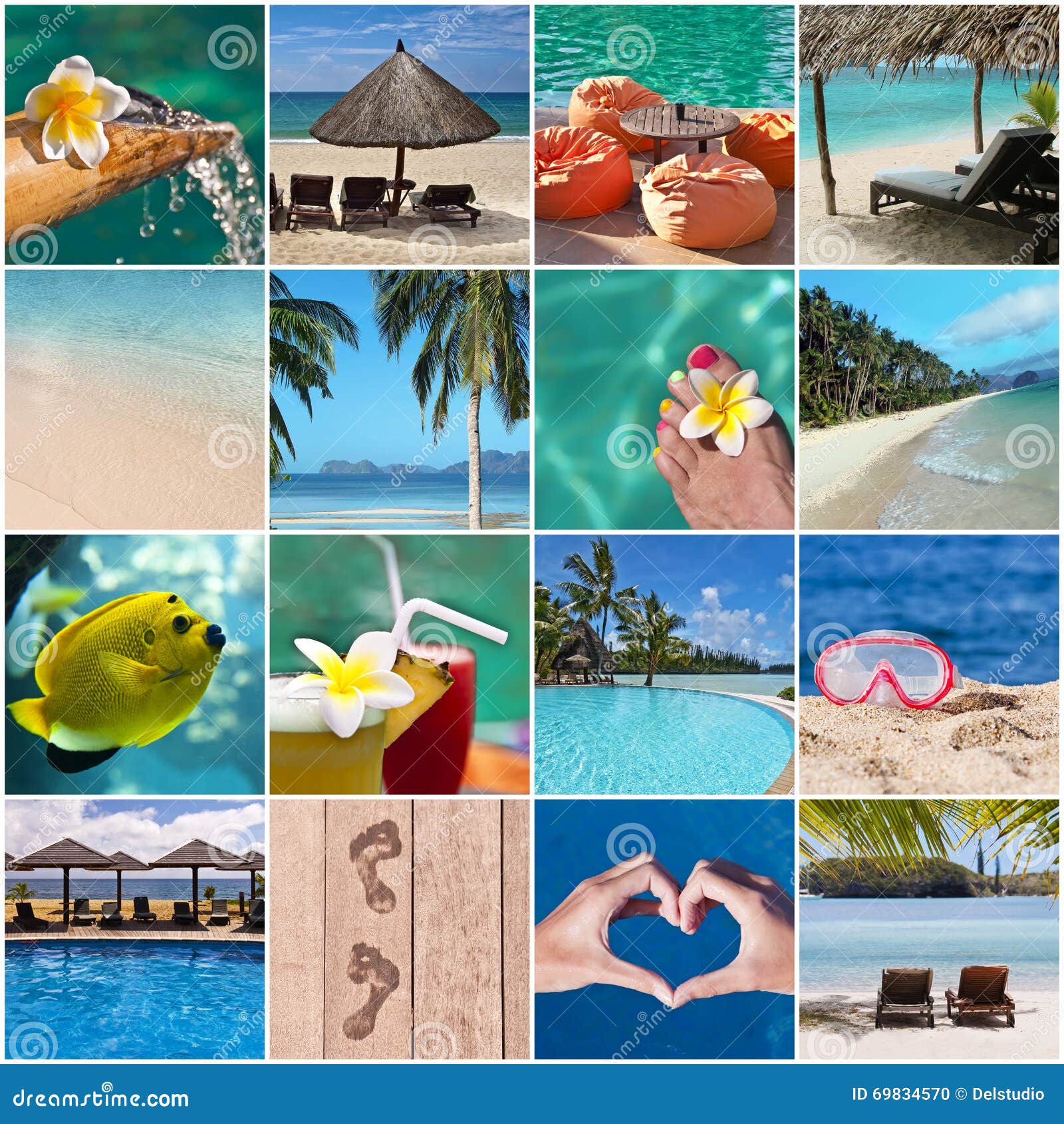 Tropical Beach and Resort Collage Stock Photo Image of snorkeling