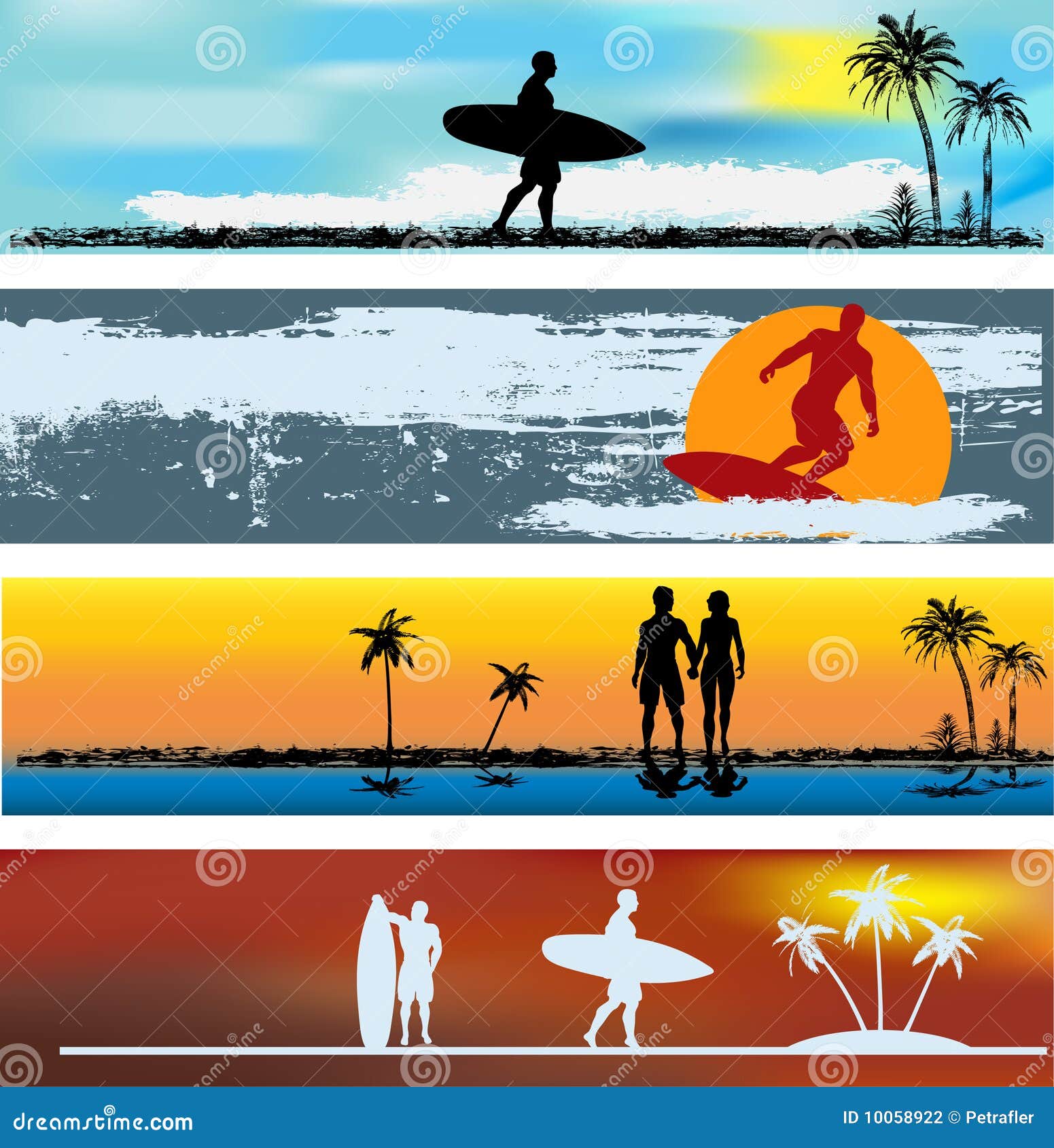 Tropical Beach  Banner Templates Stock Vector Illustration of