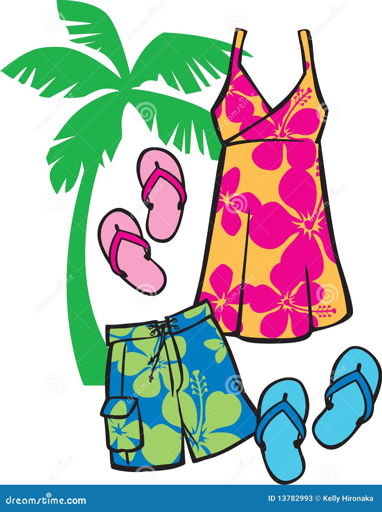 Hawaiian Wear Stock Illustrations – 459 ...