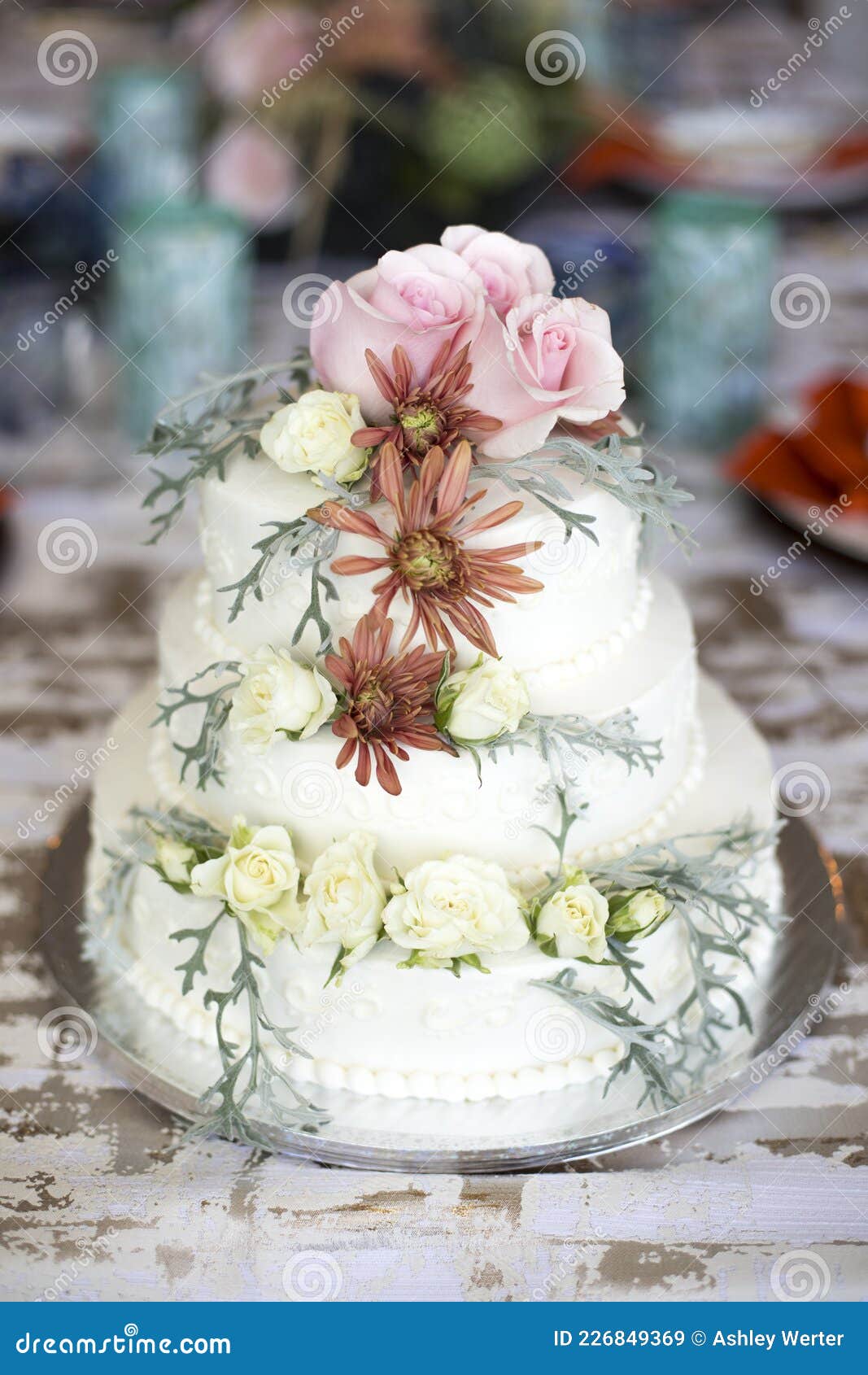 a beautiful and delicious wedding cake.