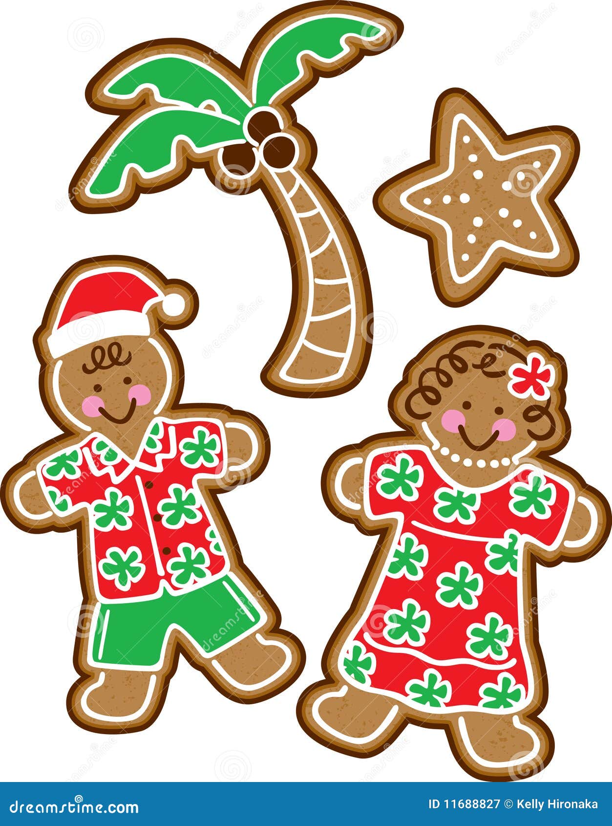 hawaiian santa clip art