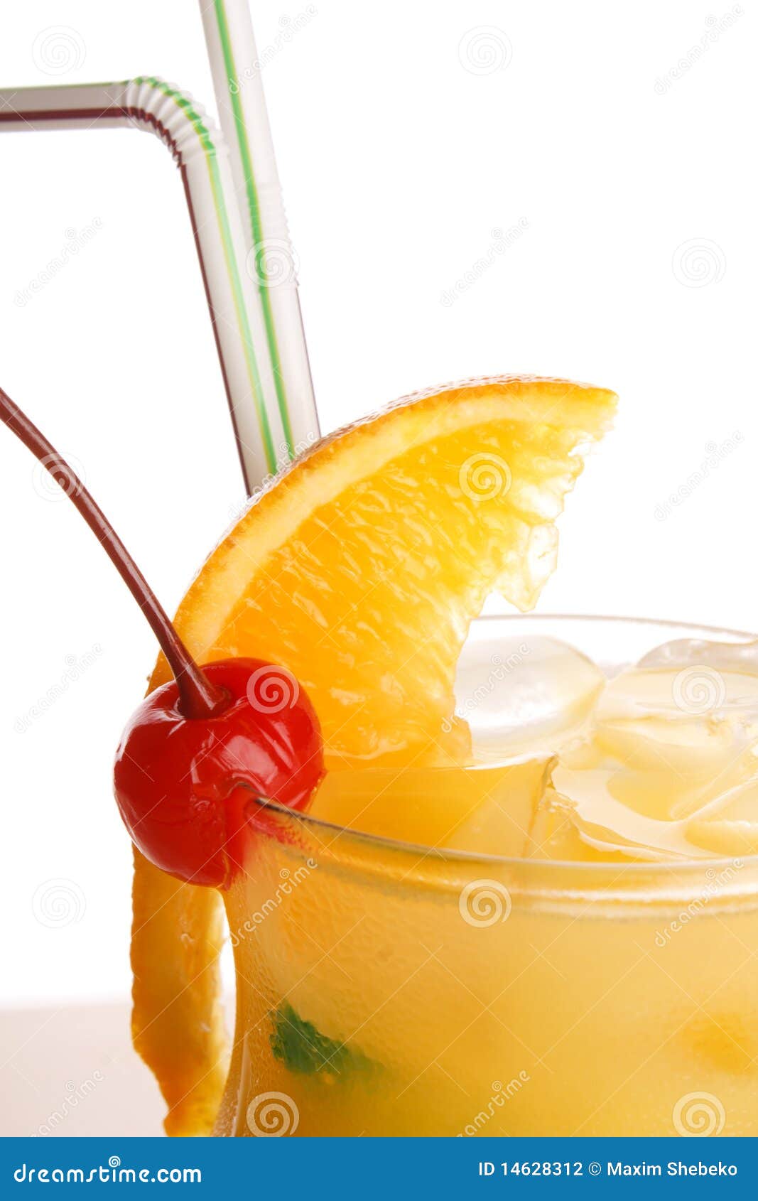 Tropical cocktail in glass stock photo. Image of single 14628312