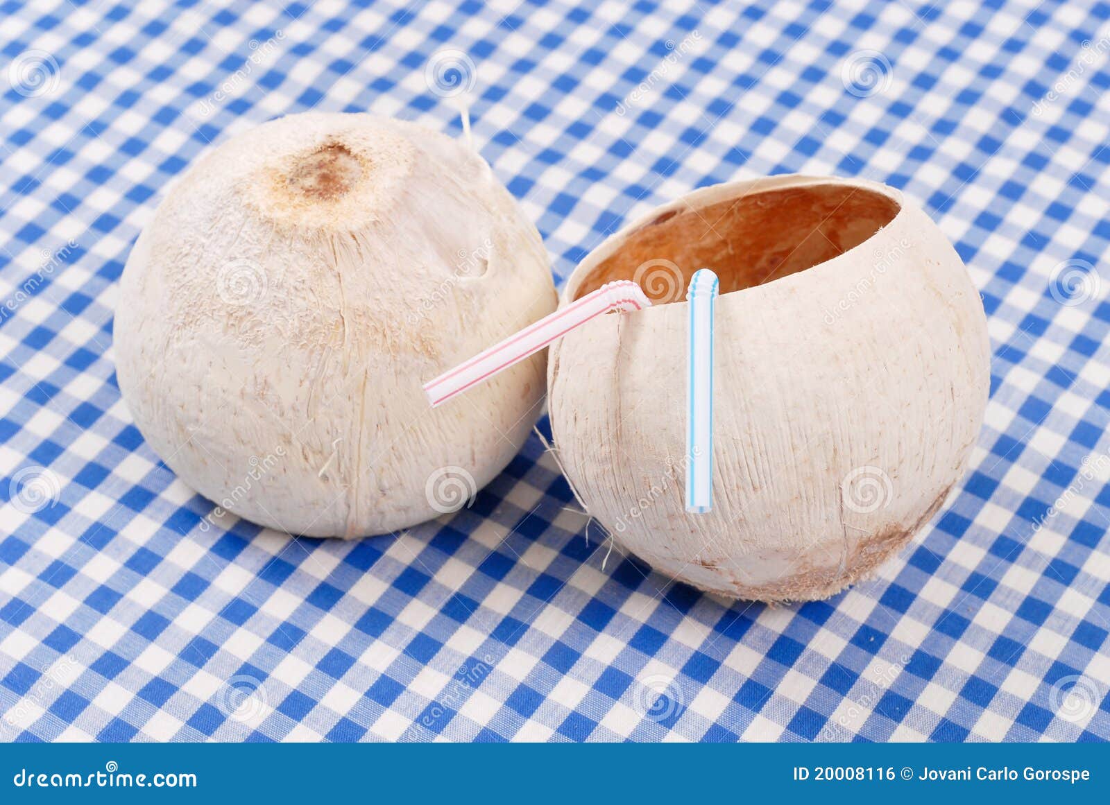 Tropical Coconut Drink Cups Stock Photo Image of concept, destination