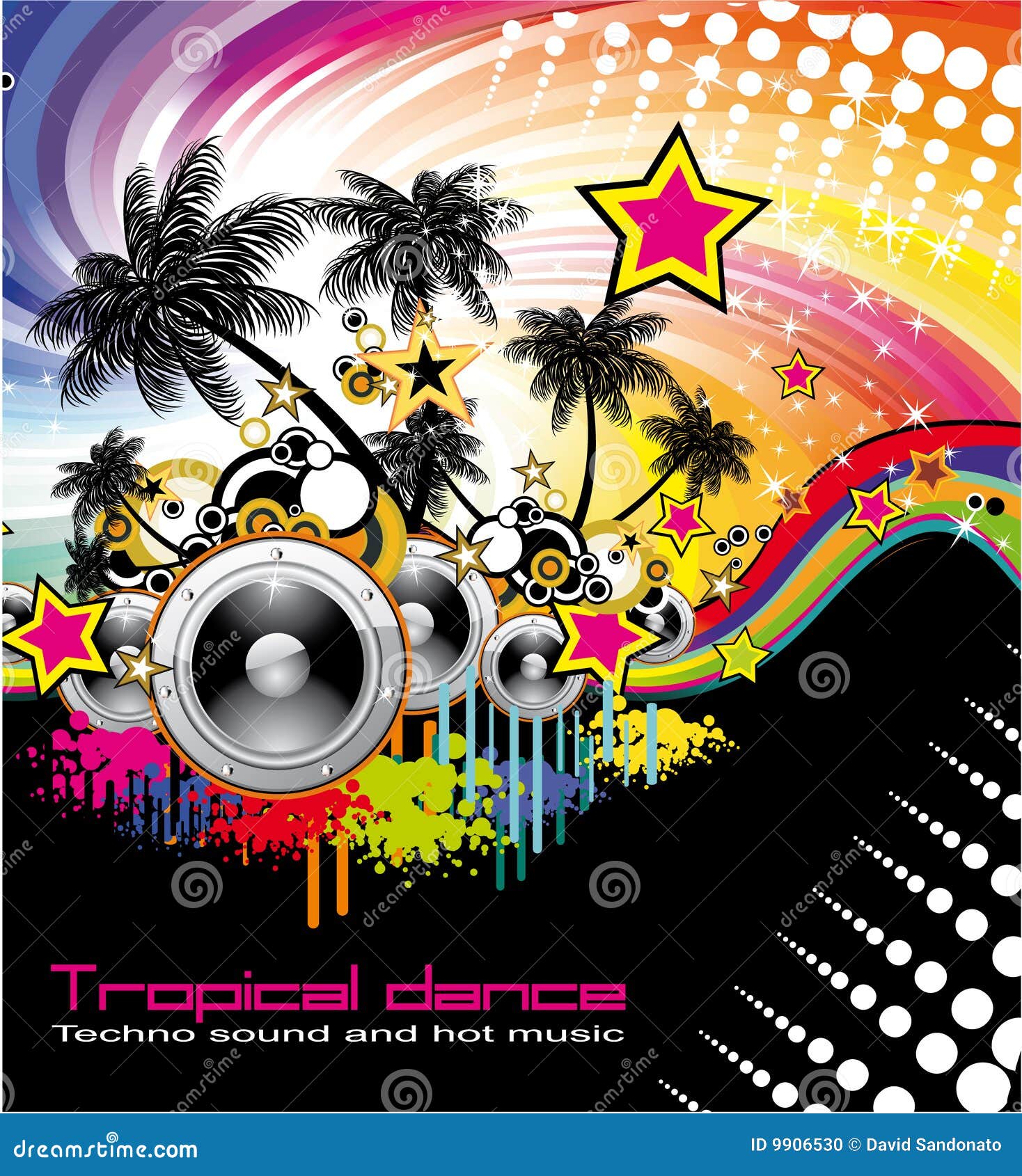 Disco dance tropical music flyer Royalty Free Vector Image