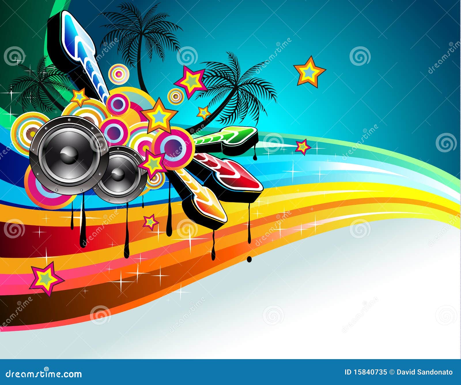 Disco dance tropical music flyer Royalty Free Vector Image