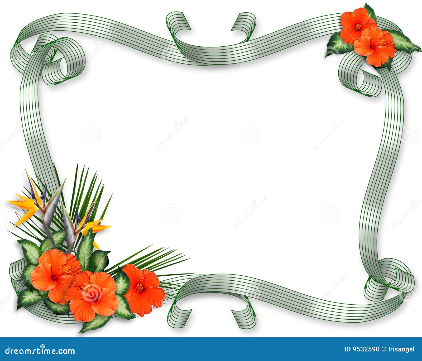 Tropical Flowers border stock illustration. Illustration of floral