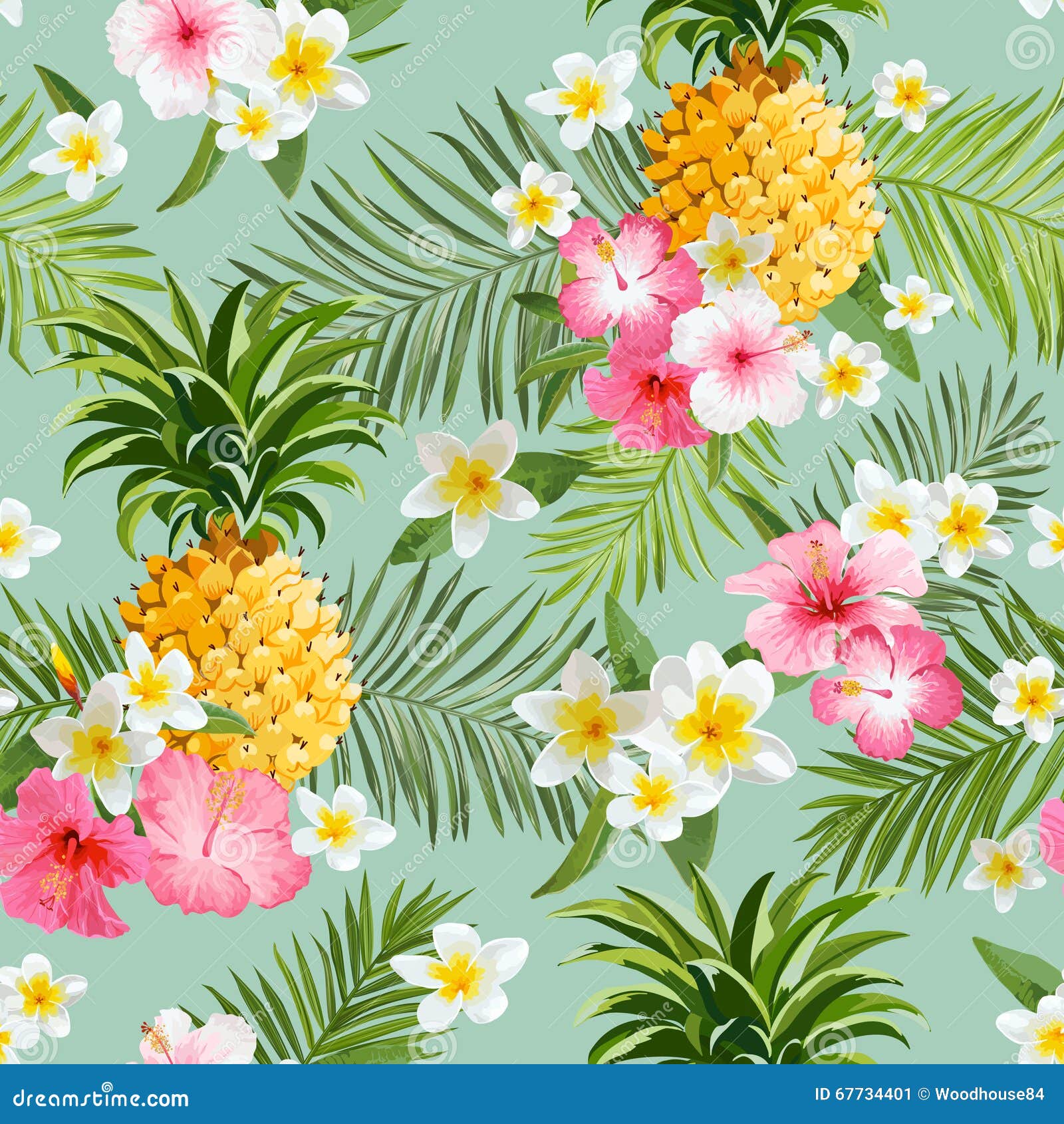 I Love Summer Design With Florals And Pineapples Background, Summer,  Illustration, Hello Background Image And Wallpaper for Free Download