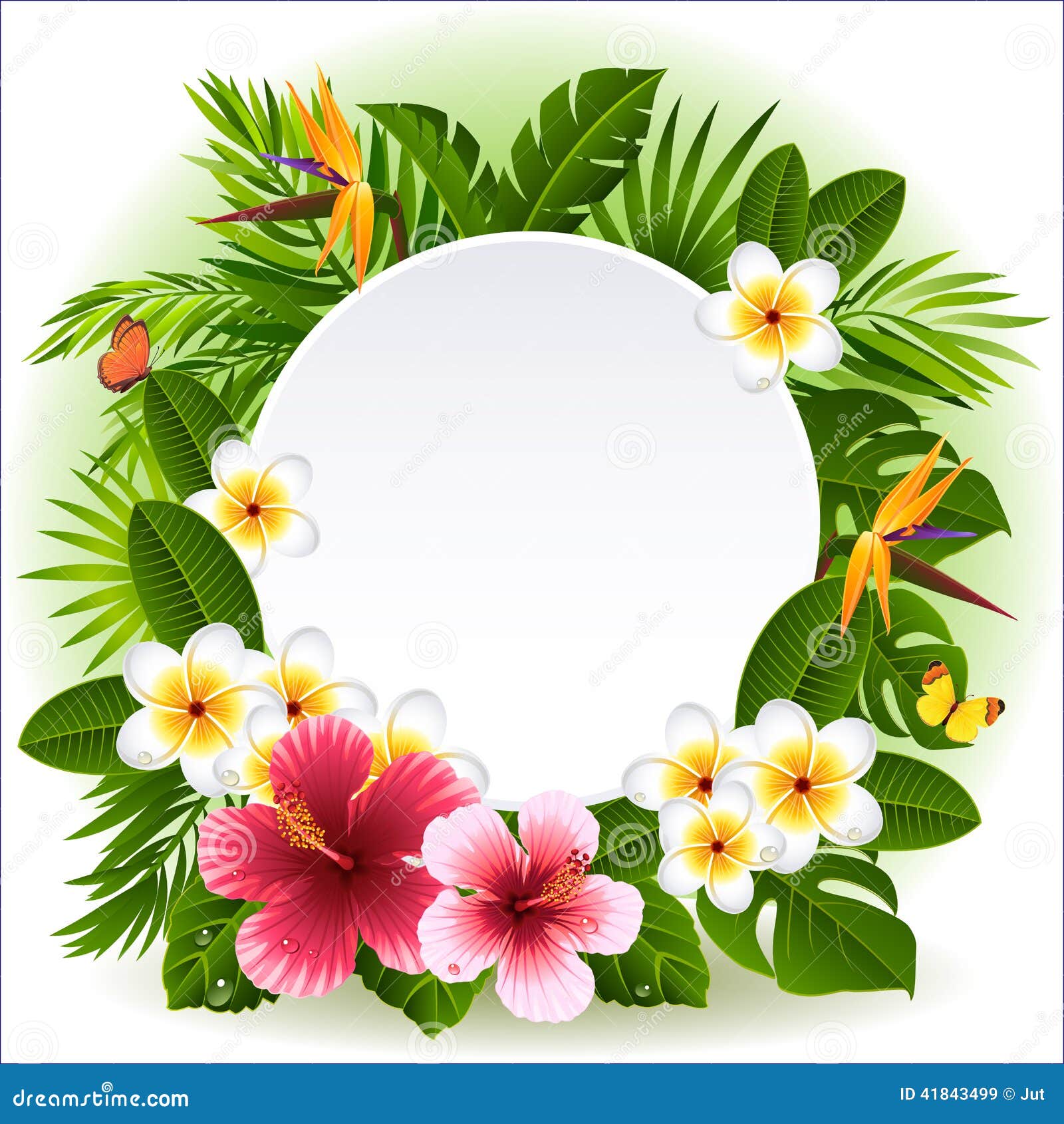 Tropical flowers stock vector. Illustration of green ...