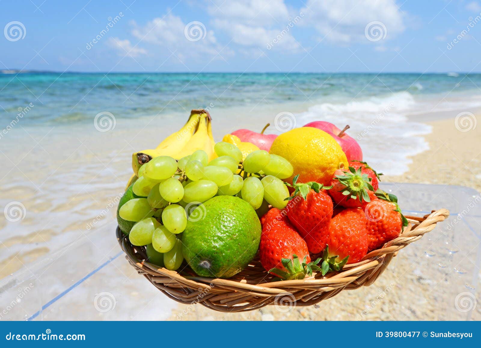 Tropical Fruits and the Beach Stock Image Image of fruitstropical