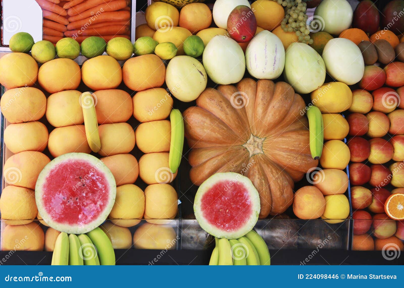 Tropical Fruits Oranges Bananas Apples Stock Photo Image Of