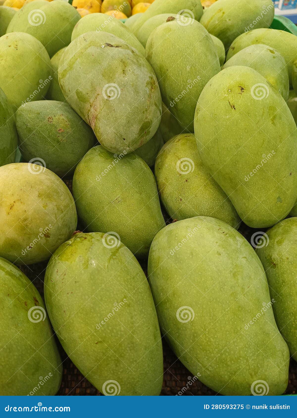 Tropical Green Mangoes on Display Stock Image Image of tropi, juice