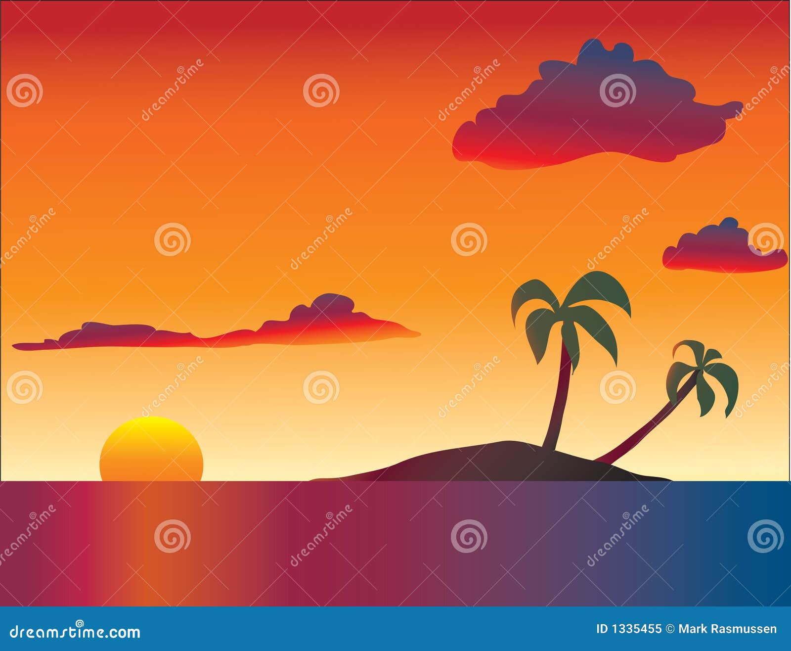 Tropical Island stock vector. Illustration of sunny, holiday - 1335455