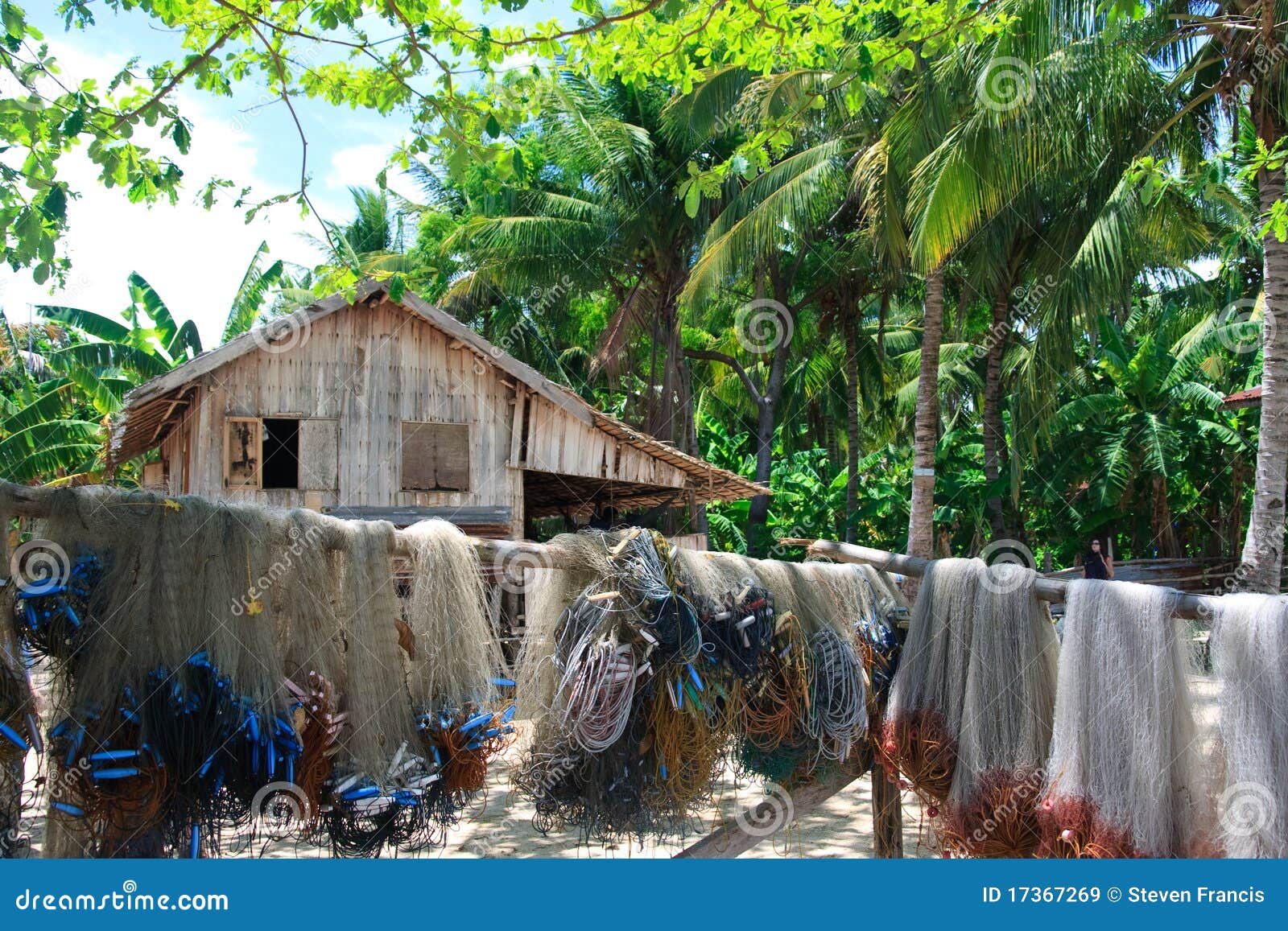Tropical Island Fishing Net Stock Image Image of seafood, gear 17367269