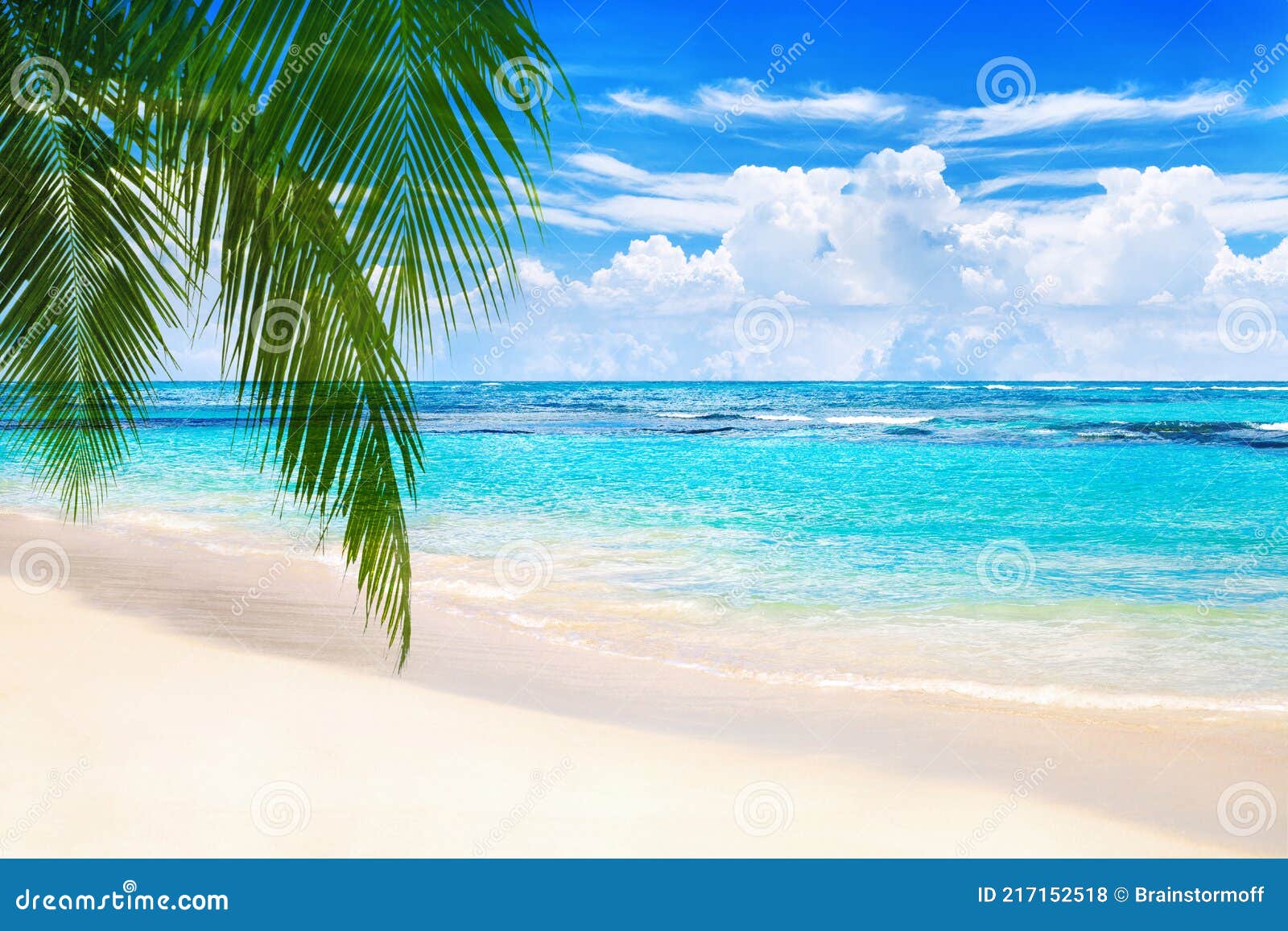 Tropical Island Landscape Exotic Sand Beach Turquoise Sea Water Ocean