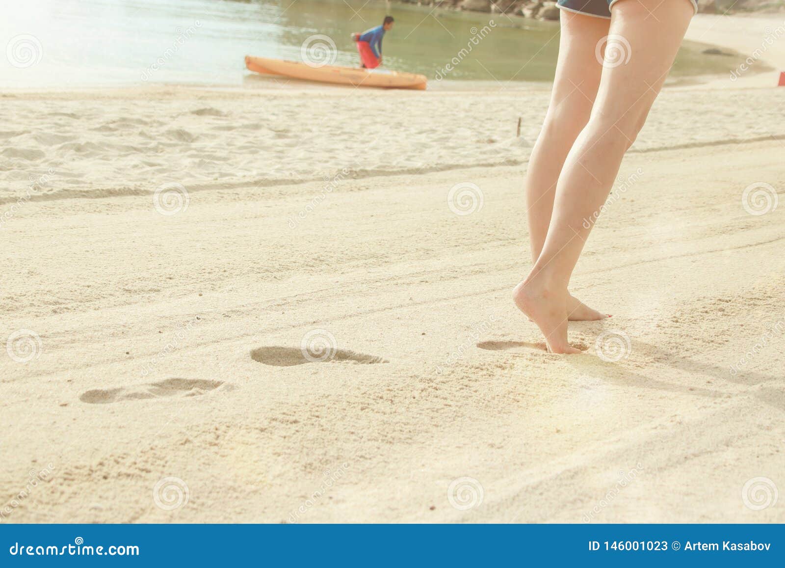 Naked Feet On A Sand Beach Holidays Relax Stock Image Image Of