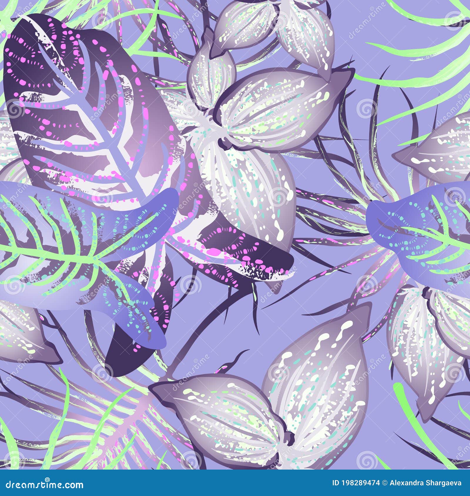 tropical leaf modern motif. jungle print. foliage summer