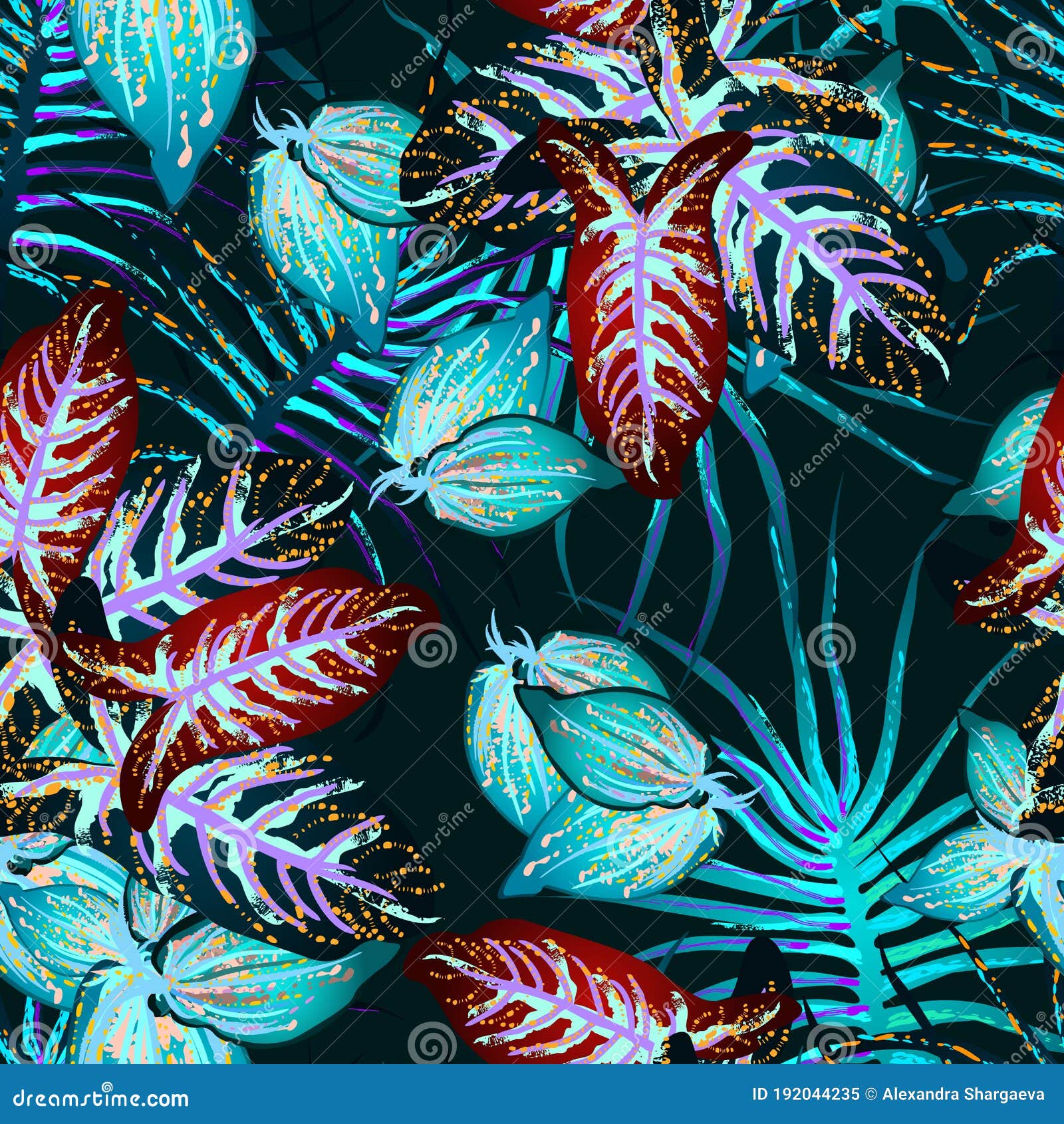 Tropical Leaf. Modern Motif. Jungle Print. Stock Image - Image of print