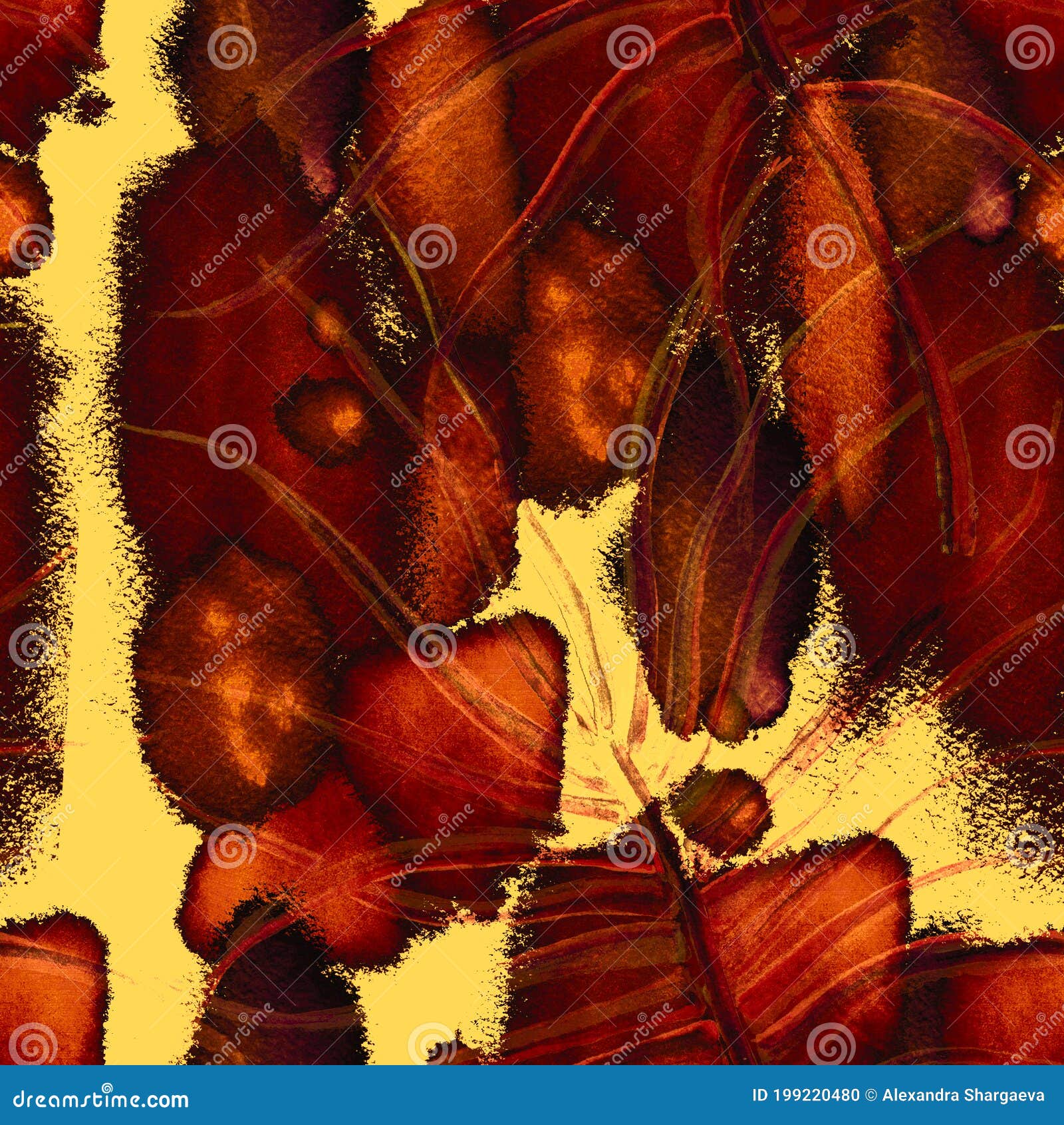 tropical leaf. red modern motif. jungle print.