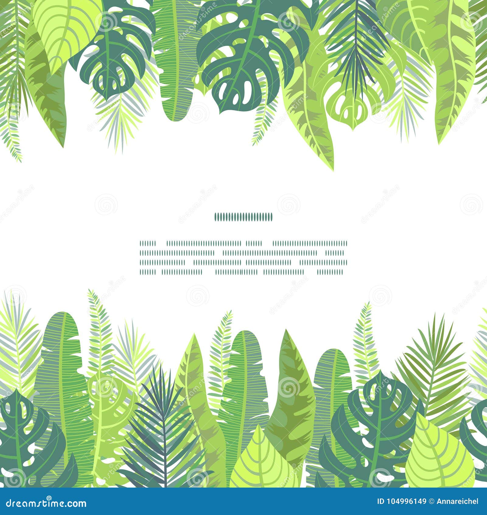 Download Tropical Leaves Vector Seamless Border. Stock Vector ...