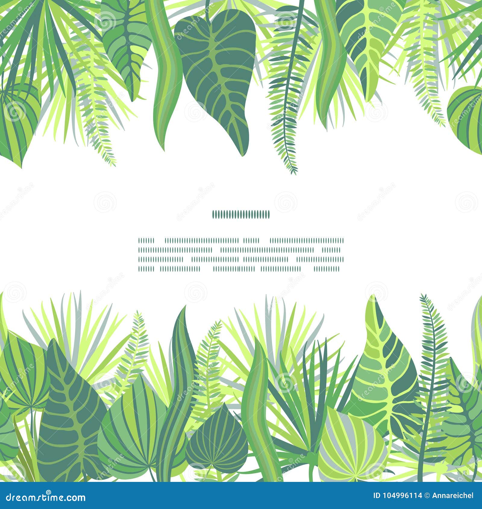 Tropical Leaves Vector Seamless Border Stock Vector ...