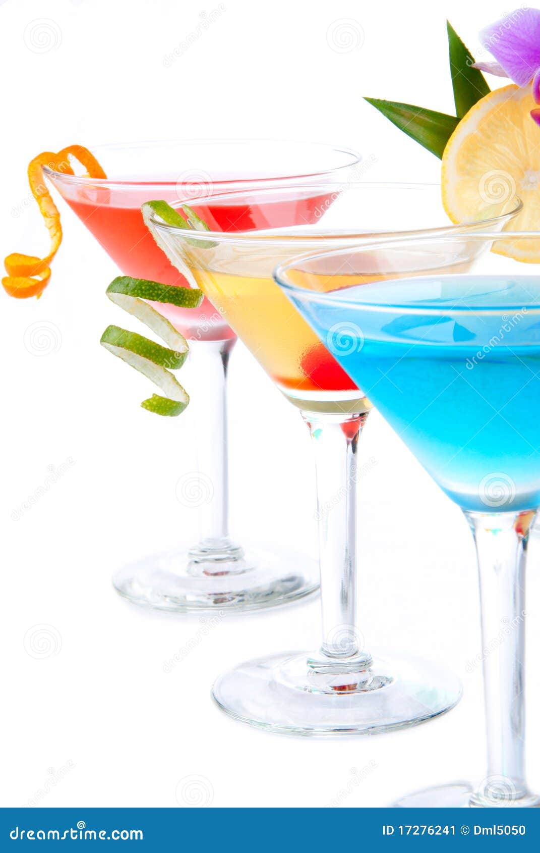 Tropical Martini Cocktails stock image. Image of lime 17276241