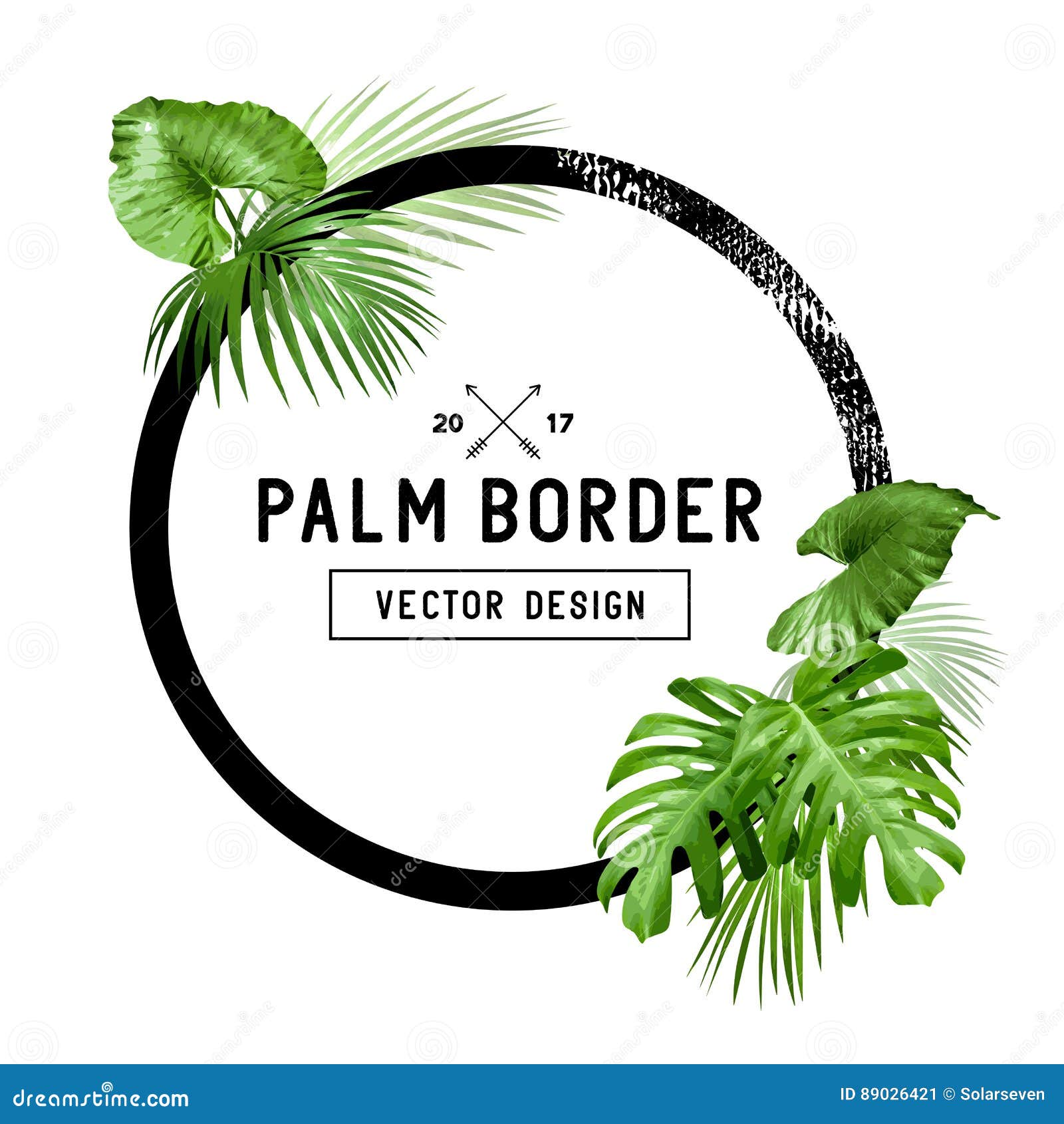 Download Tropical Palm Leaf Border Design Stock Vector ...