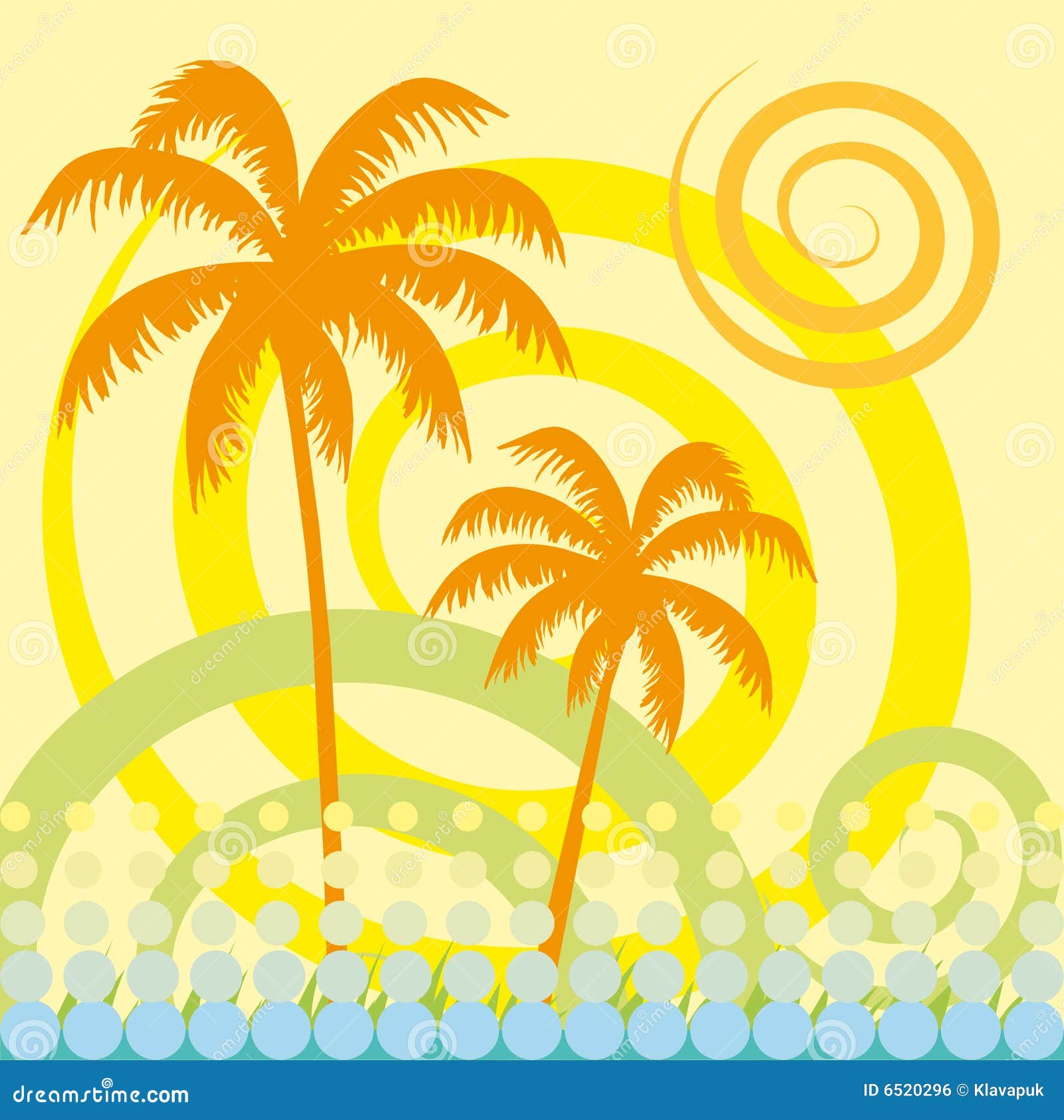 Tropical palm tree stock vector. Illustration of summer - 6520296