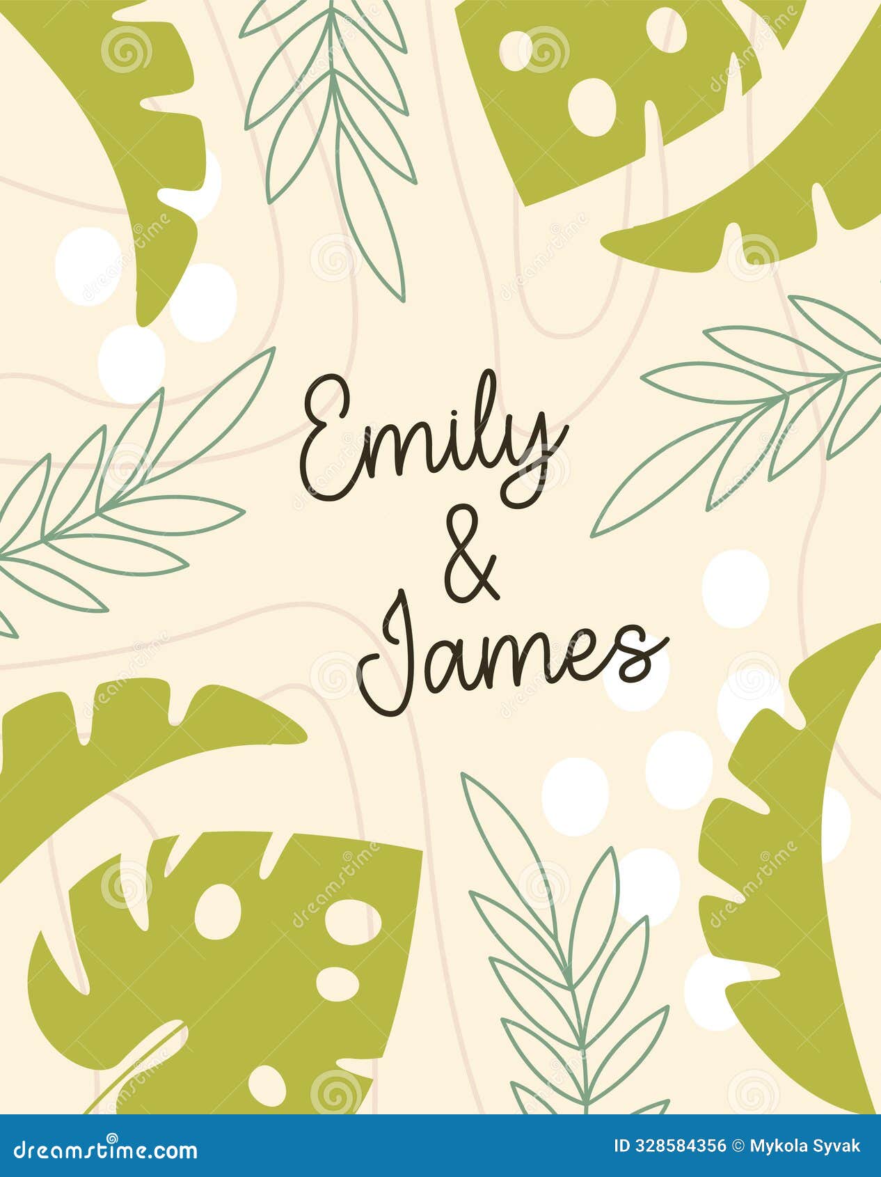 Tropical Pattern Wedding Card Stock Illustration - Illustration of ...