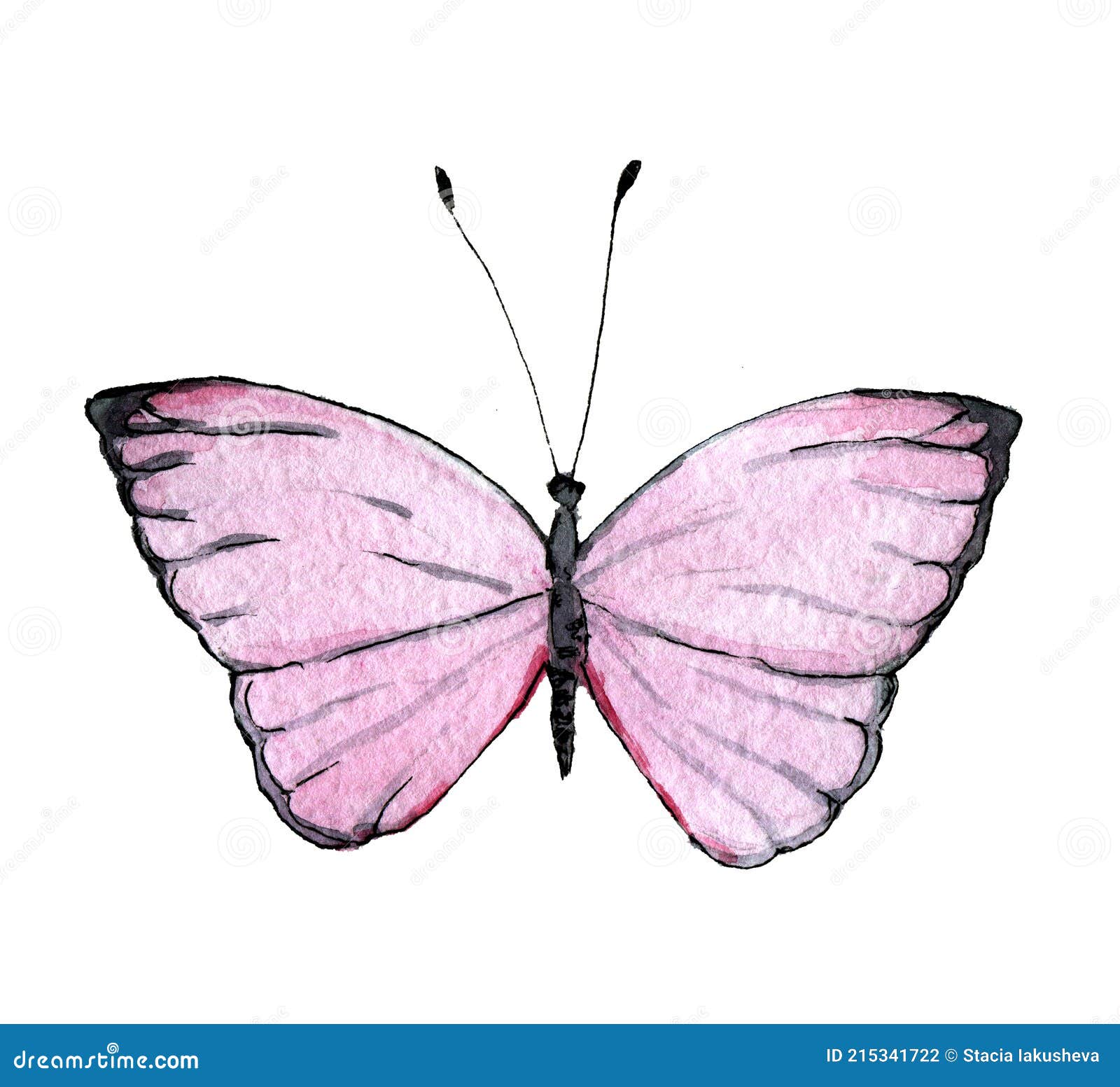 pink flying butterfly clipart