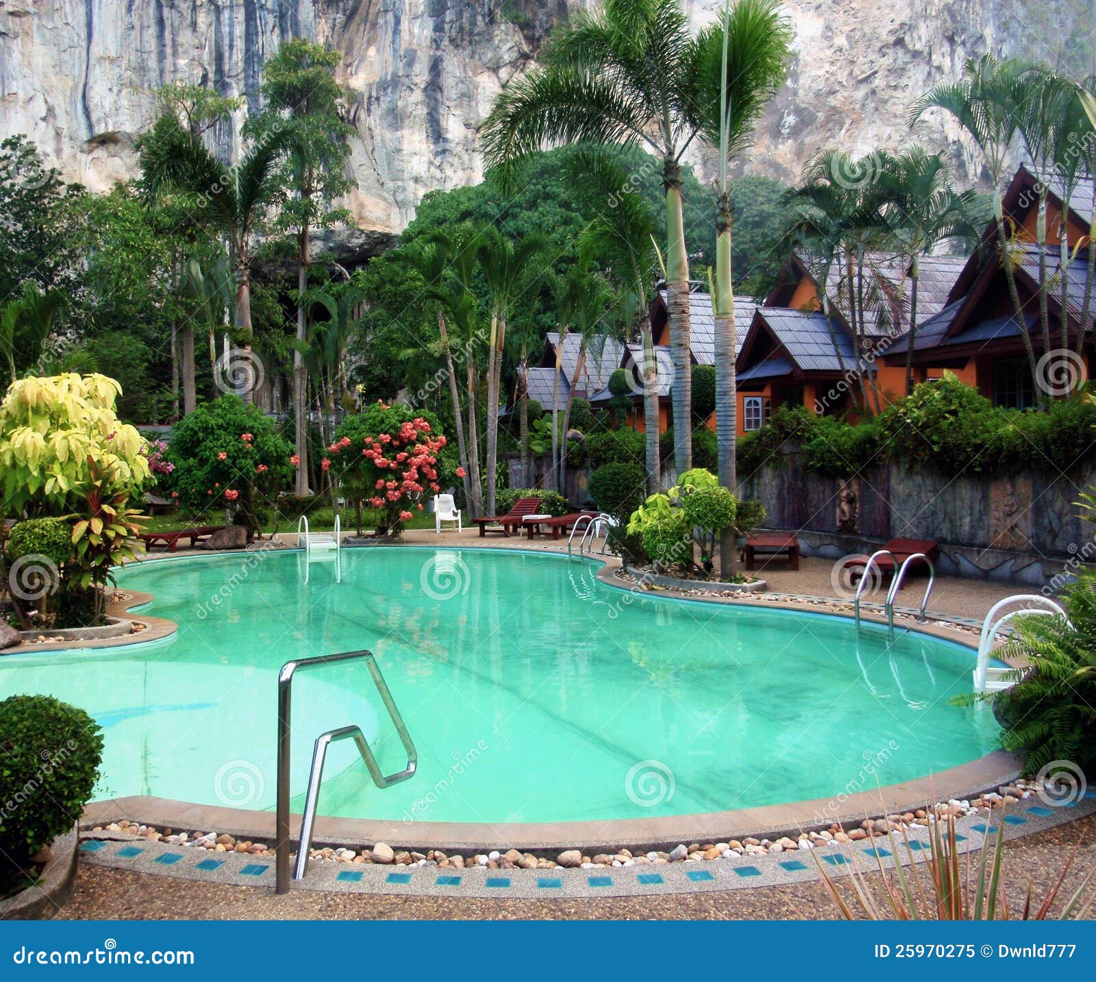tropical resort with swiming pool