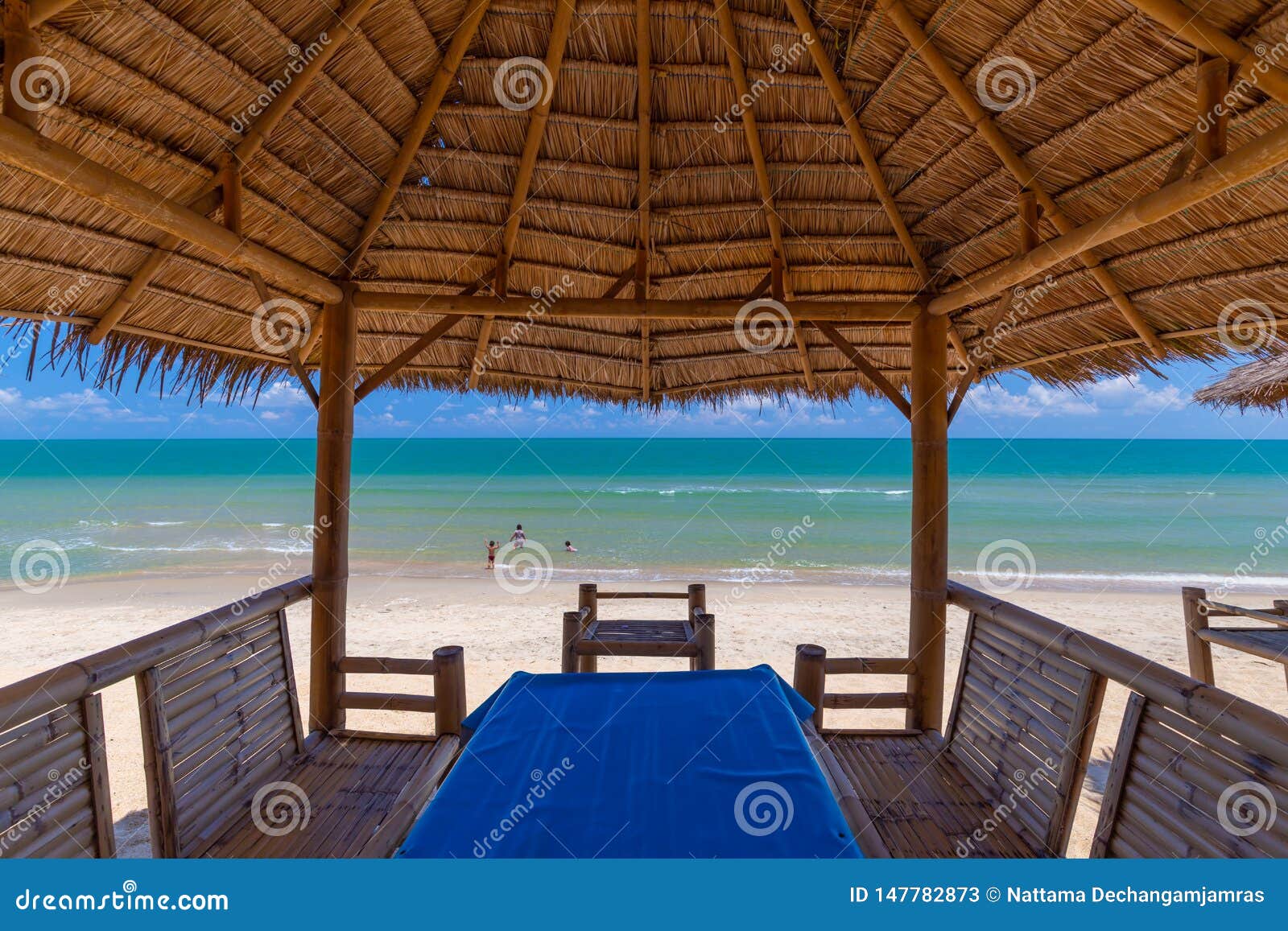 Tropical Seaside Dining Table In Thailand Stock Image Image Of Food