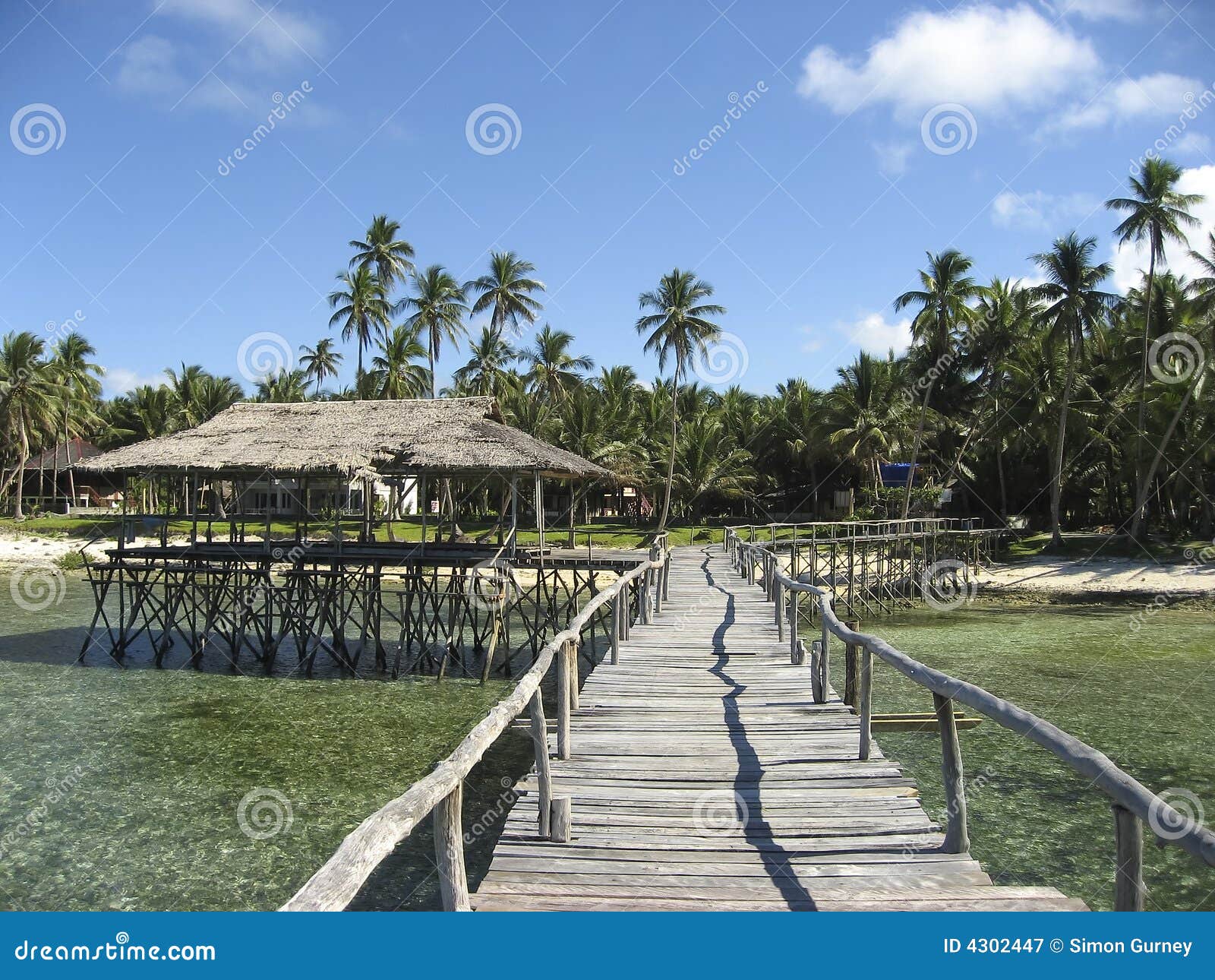 tropical siargao island wooden promenade