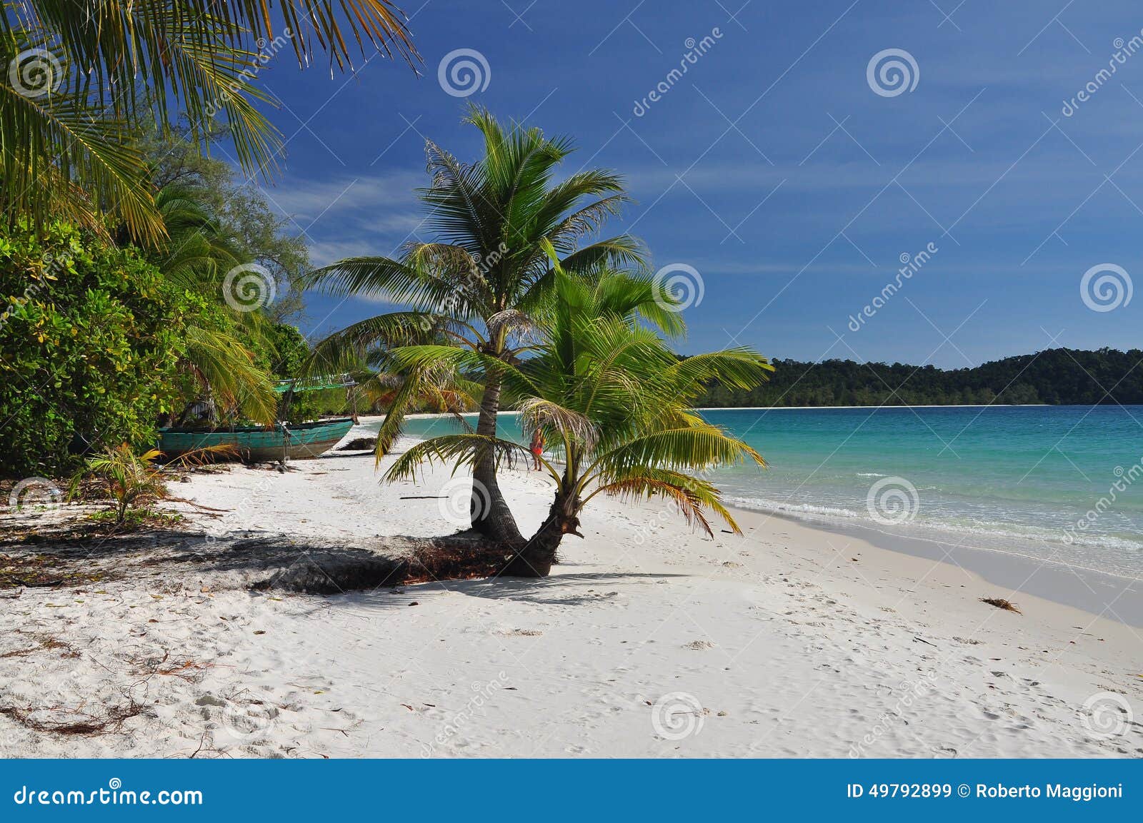 tropical white sand beach, koh rong island, cambodia