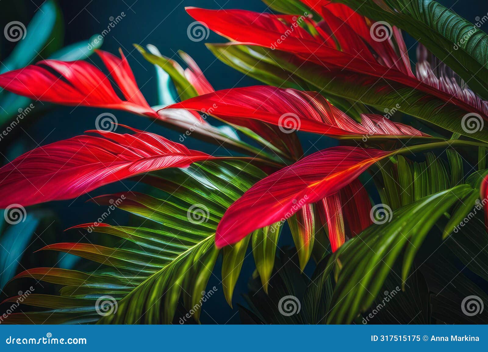 tropical wilderness showcased through a kaleidoscope of vibrant leaves.