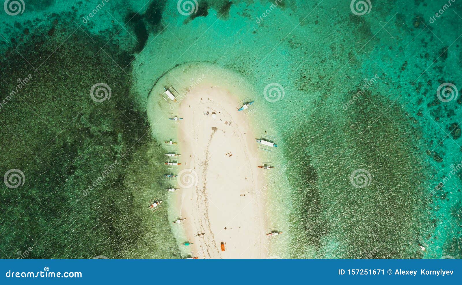 Tropisch Eiland Met Zandstrand Naked Island Siargao Stock Afbeelding Image of azië atol