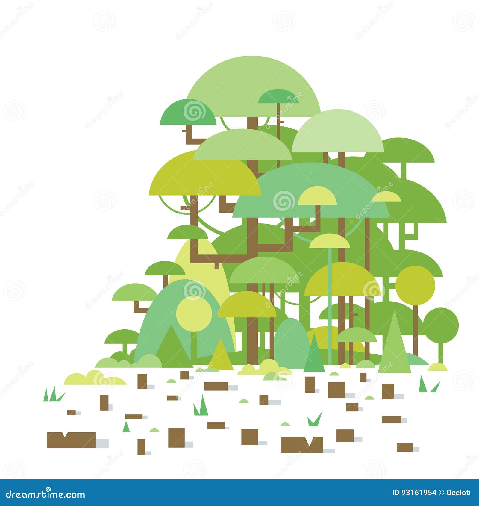 Tropische Abholzung Vektor Abbildung Illustration Von Abholzung