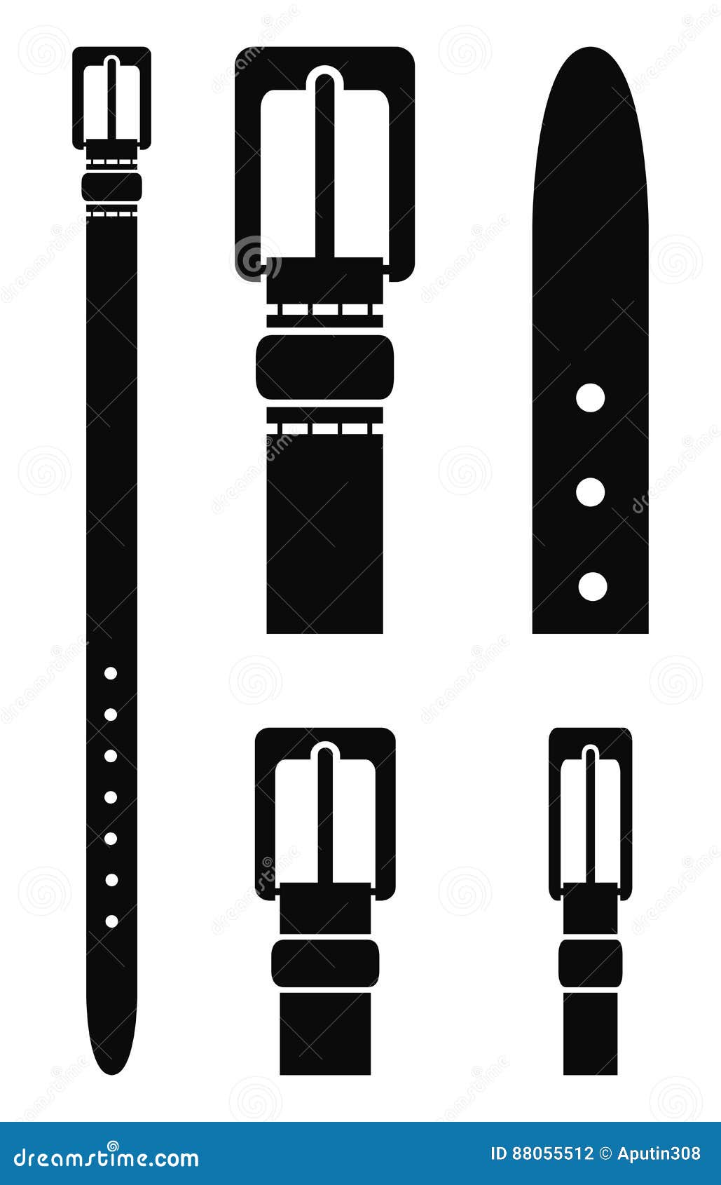 Trouser Belt Vector Silhouette Stock Vector - Illustration of belt ...