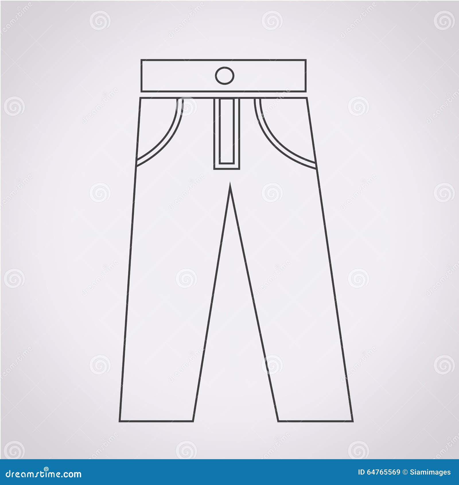 Trousers icon stock vector. Illustration of pocket, casual - 64765569