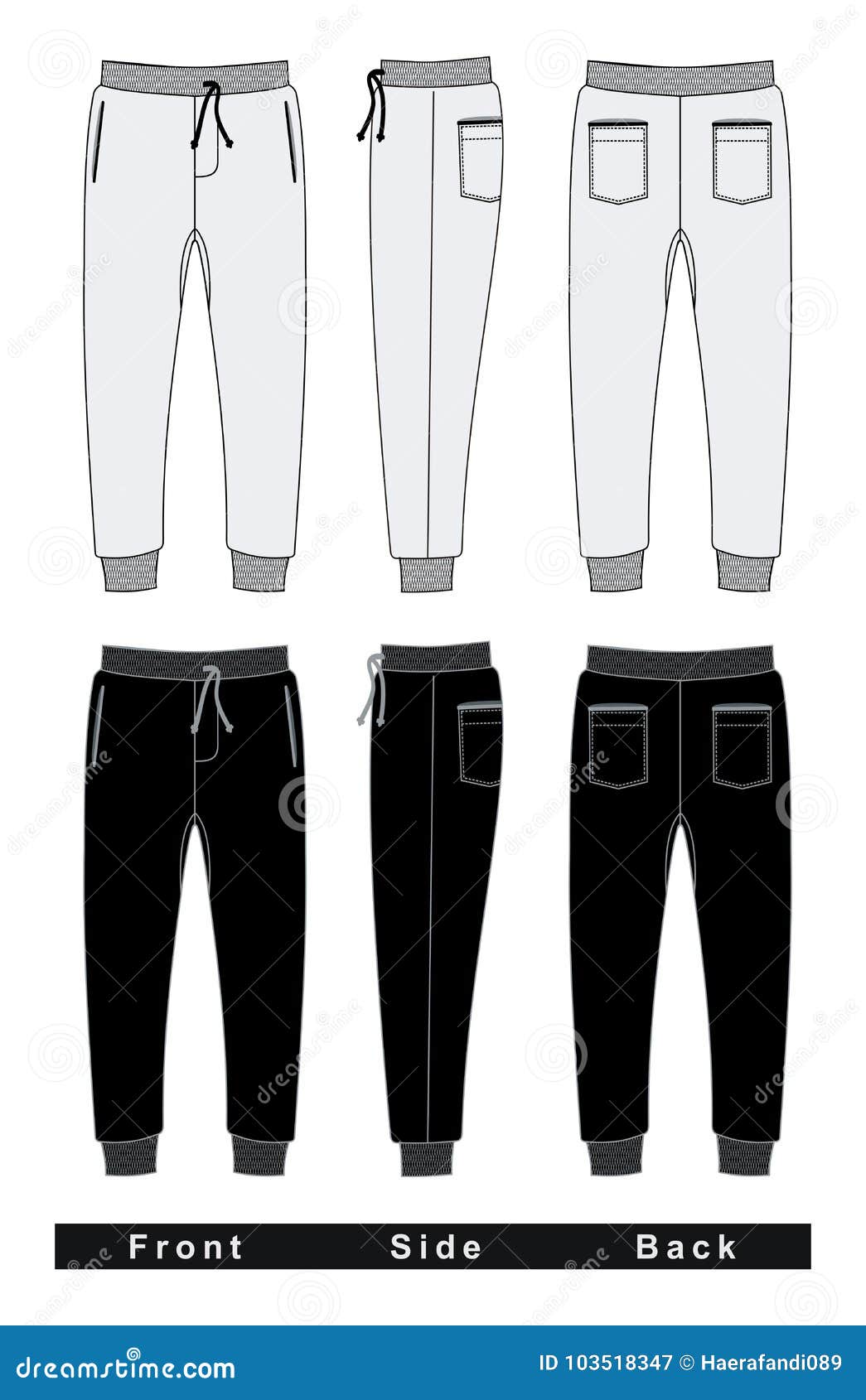 Trousers Pants Men Black and White Stock Vector - Illustration of ...