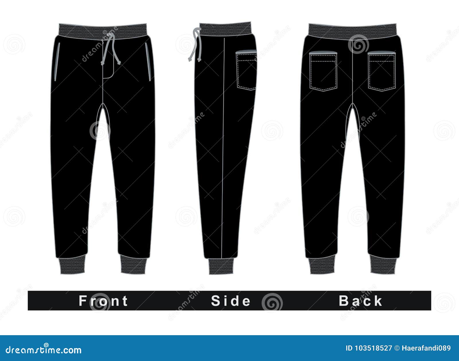 Trousers Pants Men Black Vector Image Stock Vector - Illustration of ...