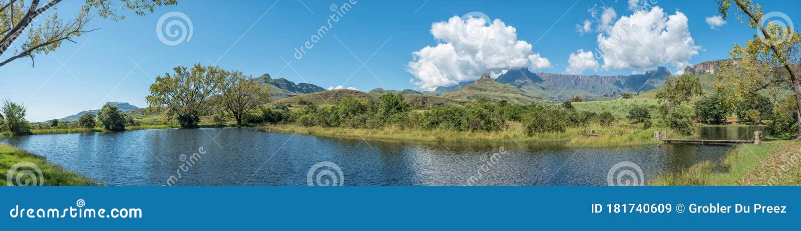 trout dam with amphitheatre visible in the back