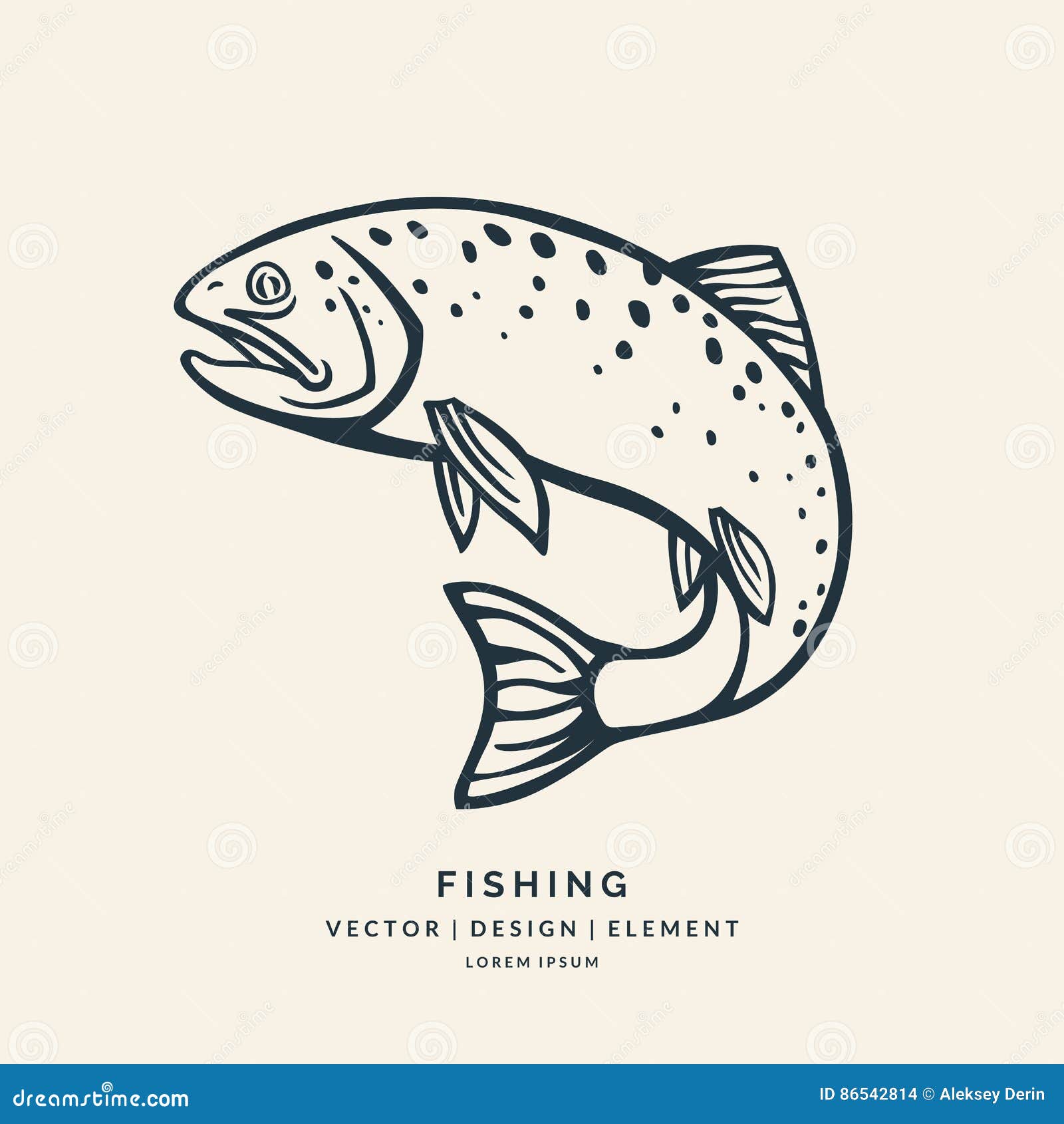 Trout Fish Jumping Out of the Water. Stock Vector - Illustration of