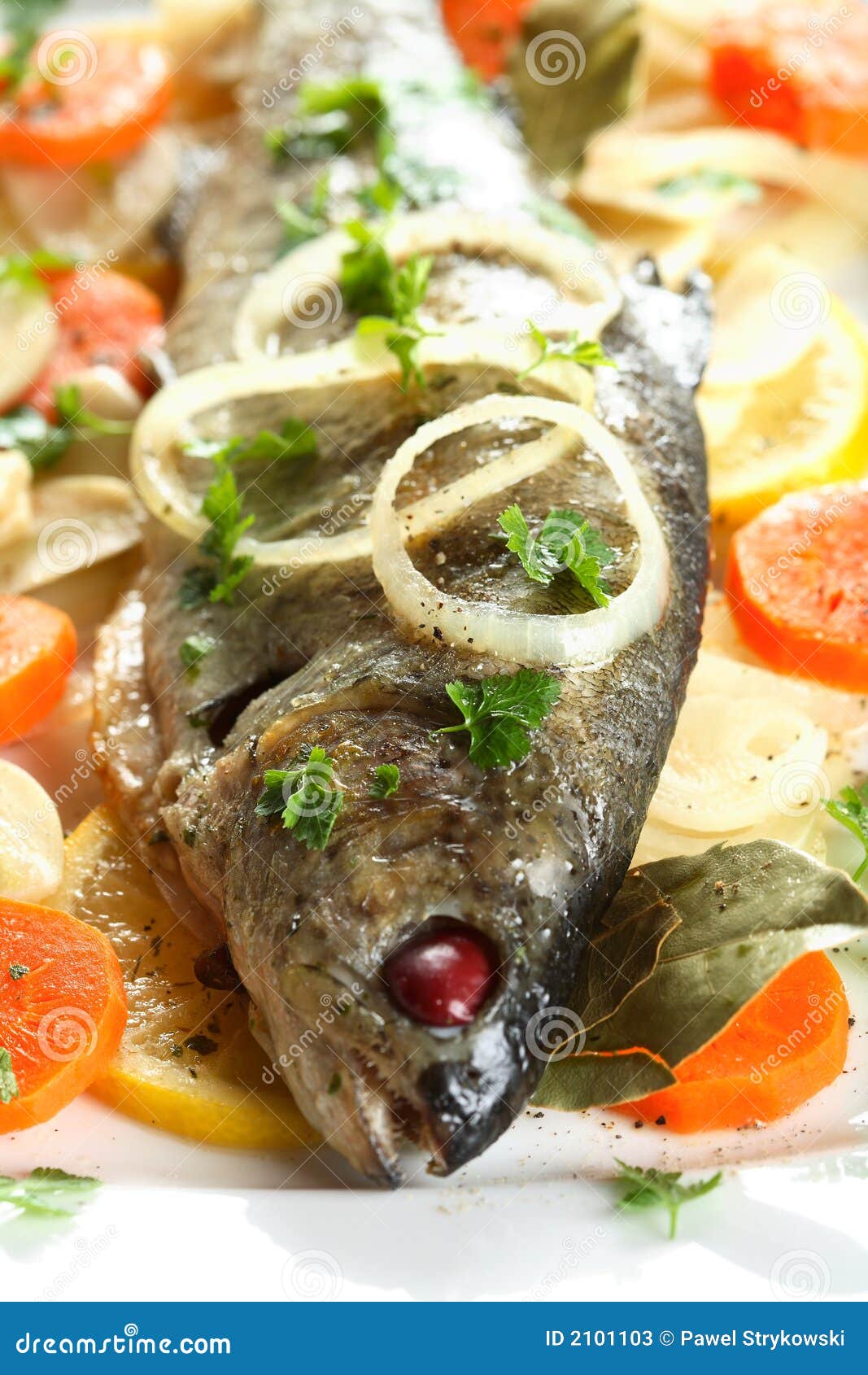 Trout in the vinegar stock image. Image of arranged, food 2101103