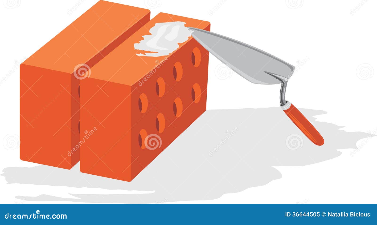 Trowel and bricks stock vector. Illustration of steel 36644505